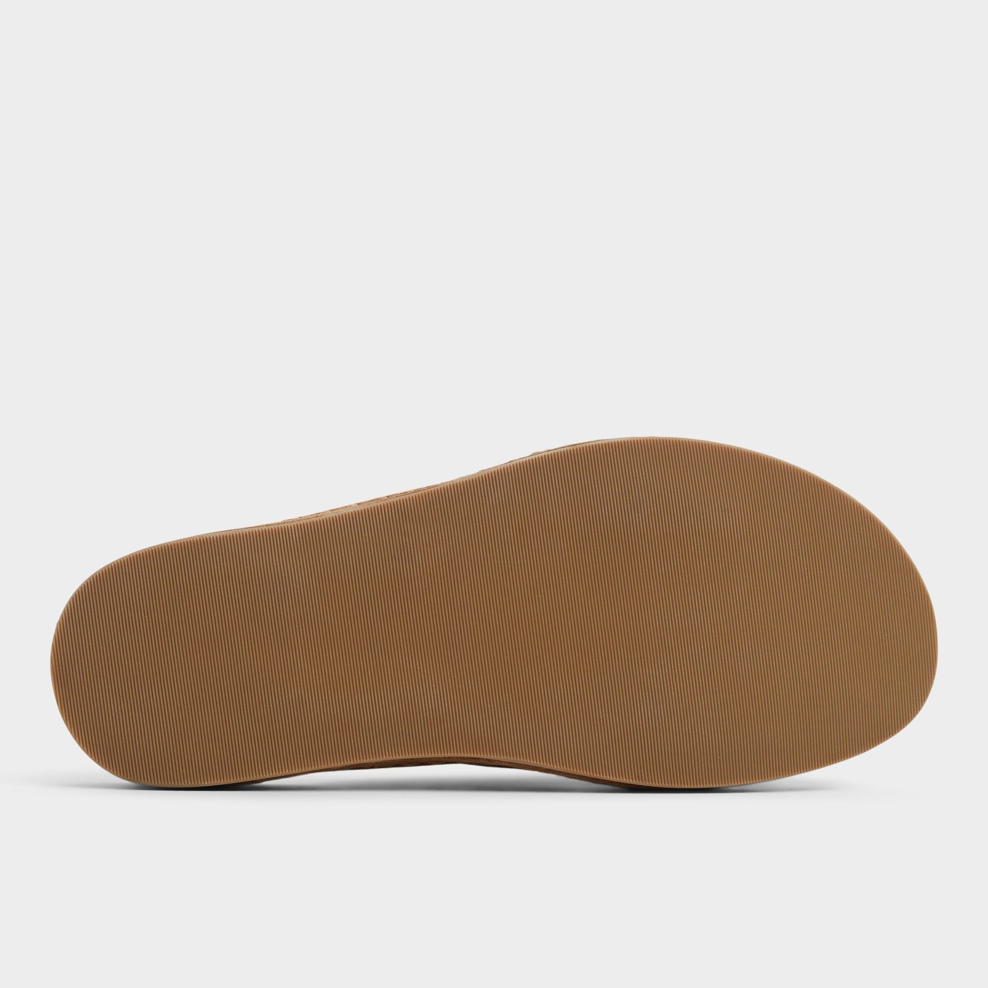 View of Light Brown Steele Slide sandal's sole