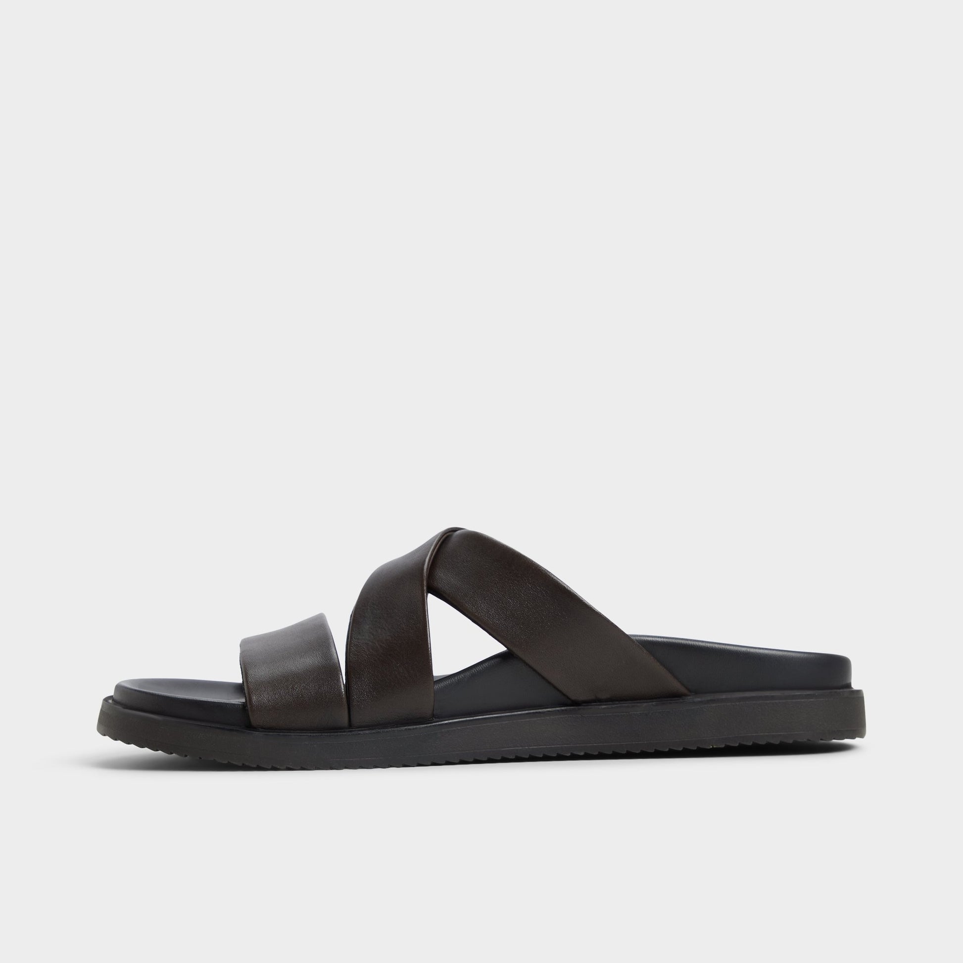 Side view of Dark Brown Kairo Slide sandal