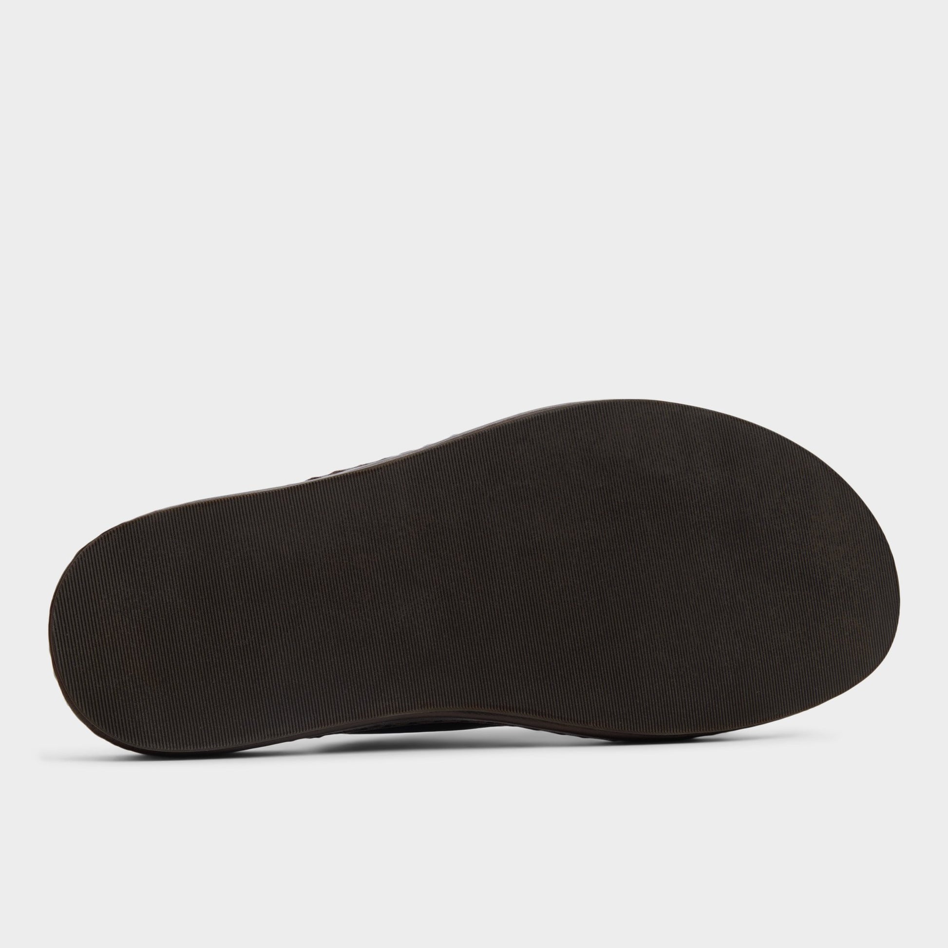 View of Dark Brown Steele Slide sandal's sole