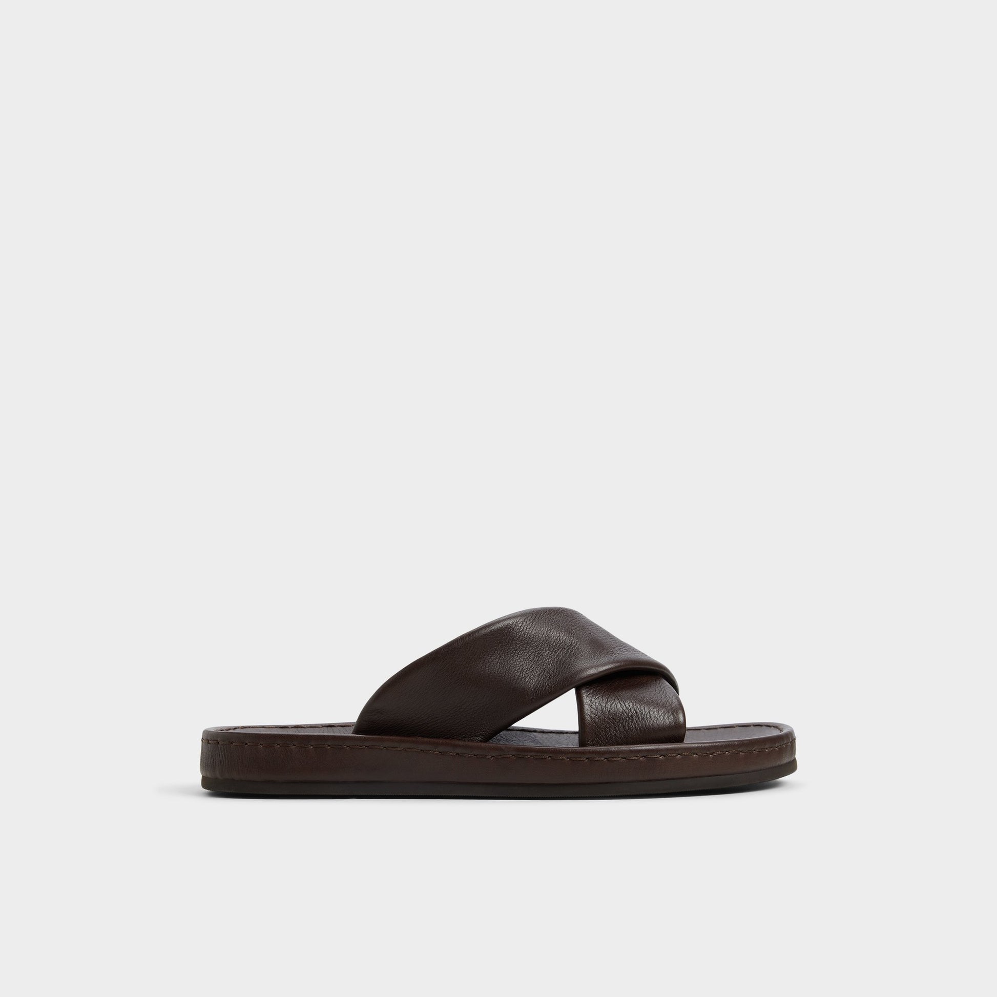 Main View of Dark Brown Steele Slide sandal for Mens