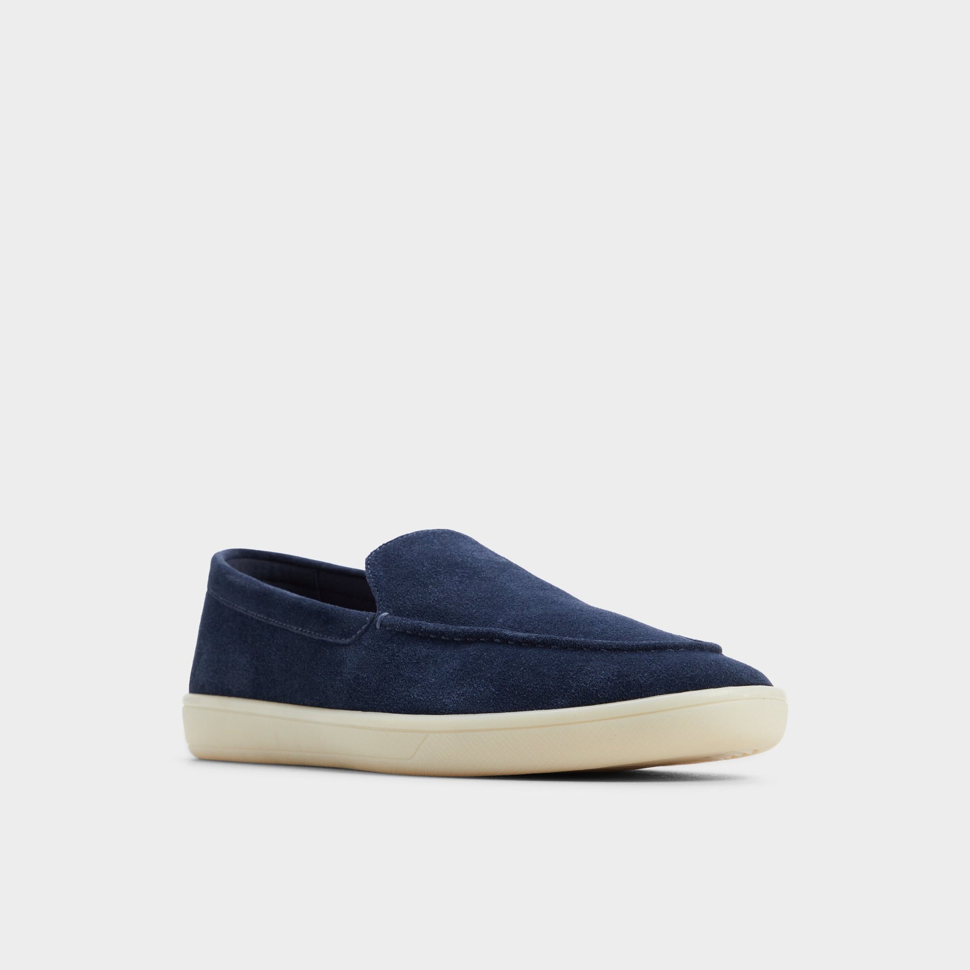 Three-quarter angle of Navy Eton Loafer's front side