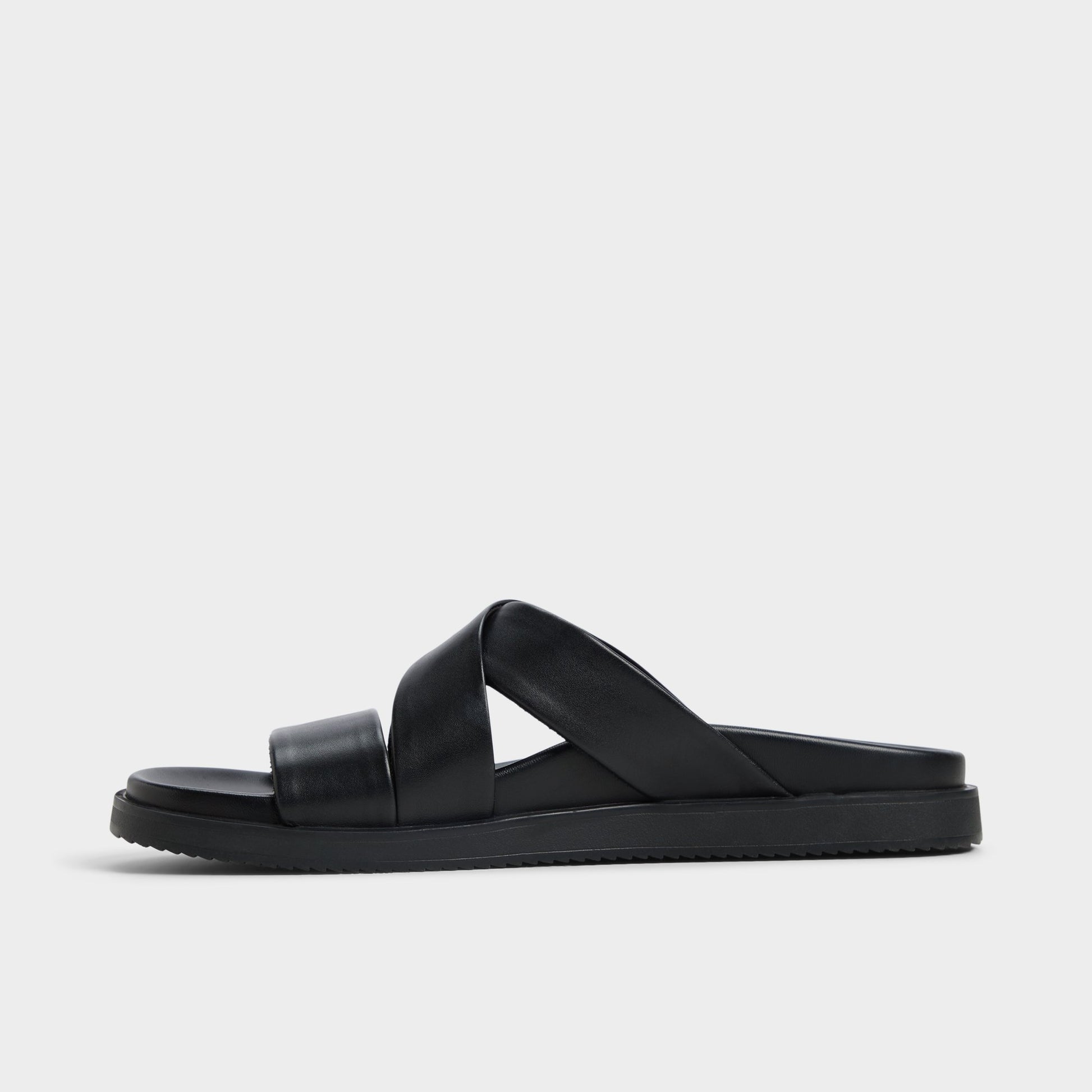 Side view of Black Kairo Slide sandal