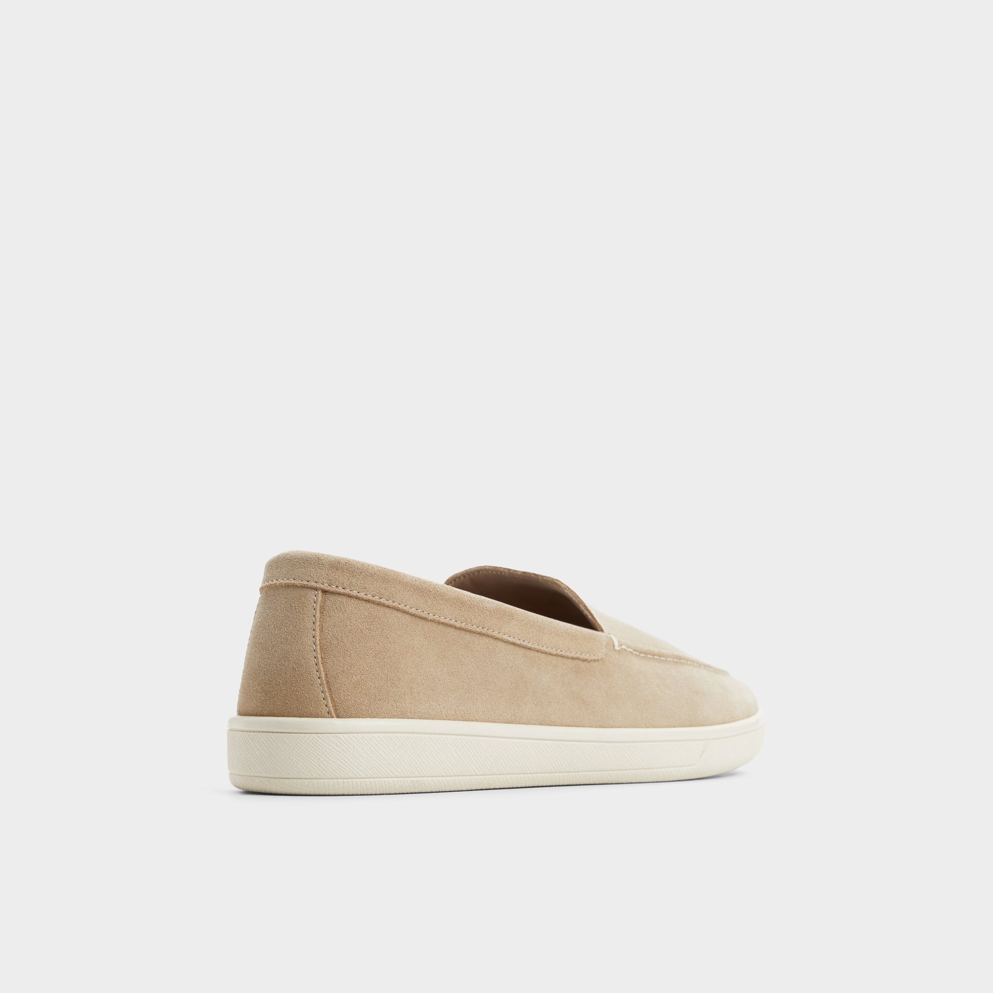 Three-quarter angle of Taupe Eton Loafer's back side