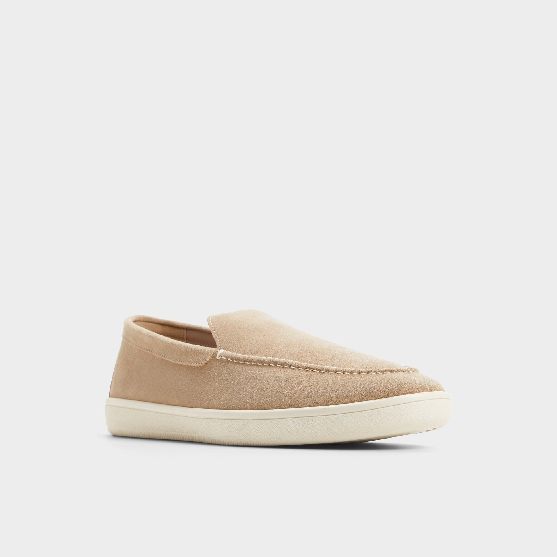 Three-quarter angle of Taupe Eton Loafer's front side