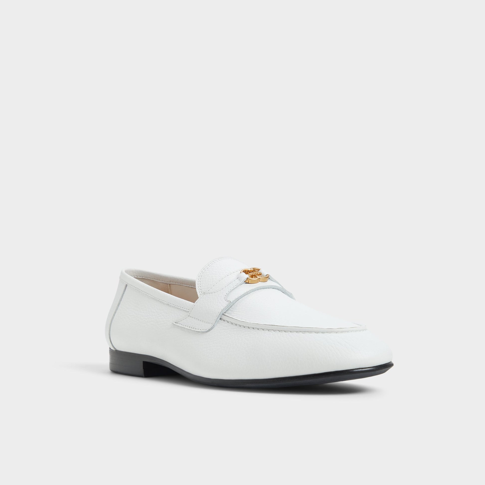 Three-quarter angle of White Fiero Loafer's front side