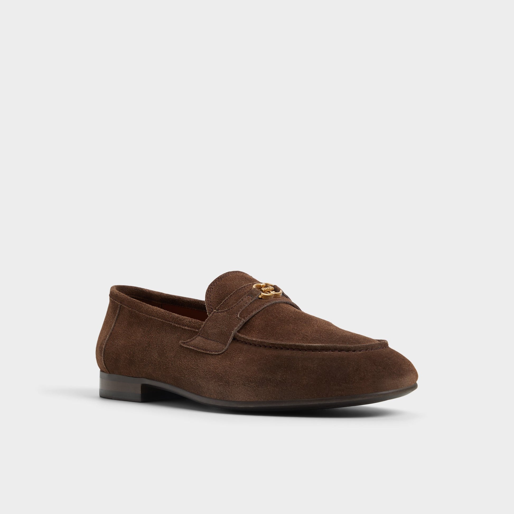 Three-quarter angle of Medium Brown Fiero Loafer's front side