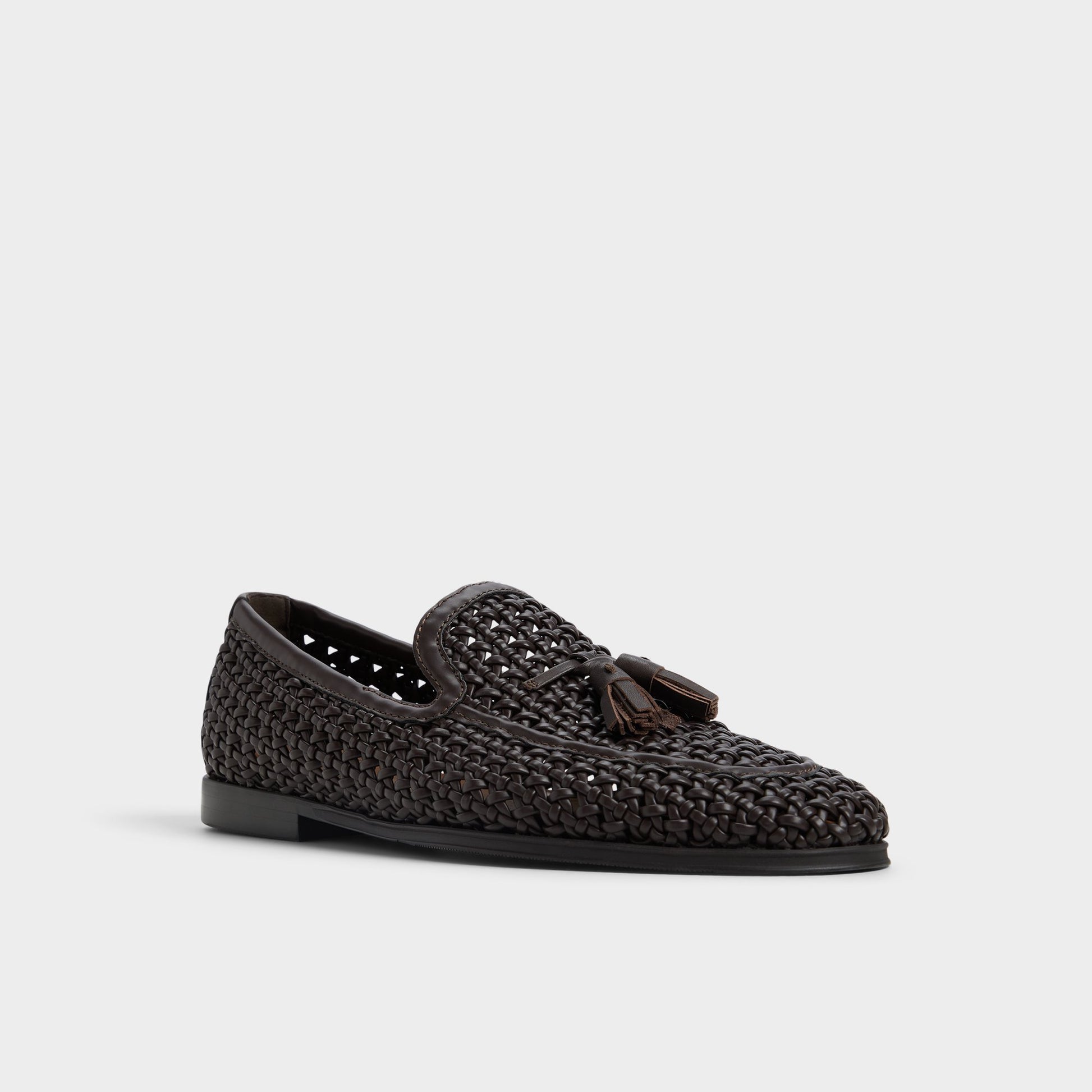 Three-quarter angle of Dark Brown Elba Loafer's front side