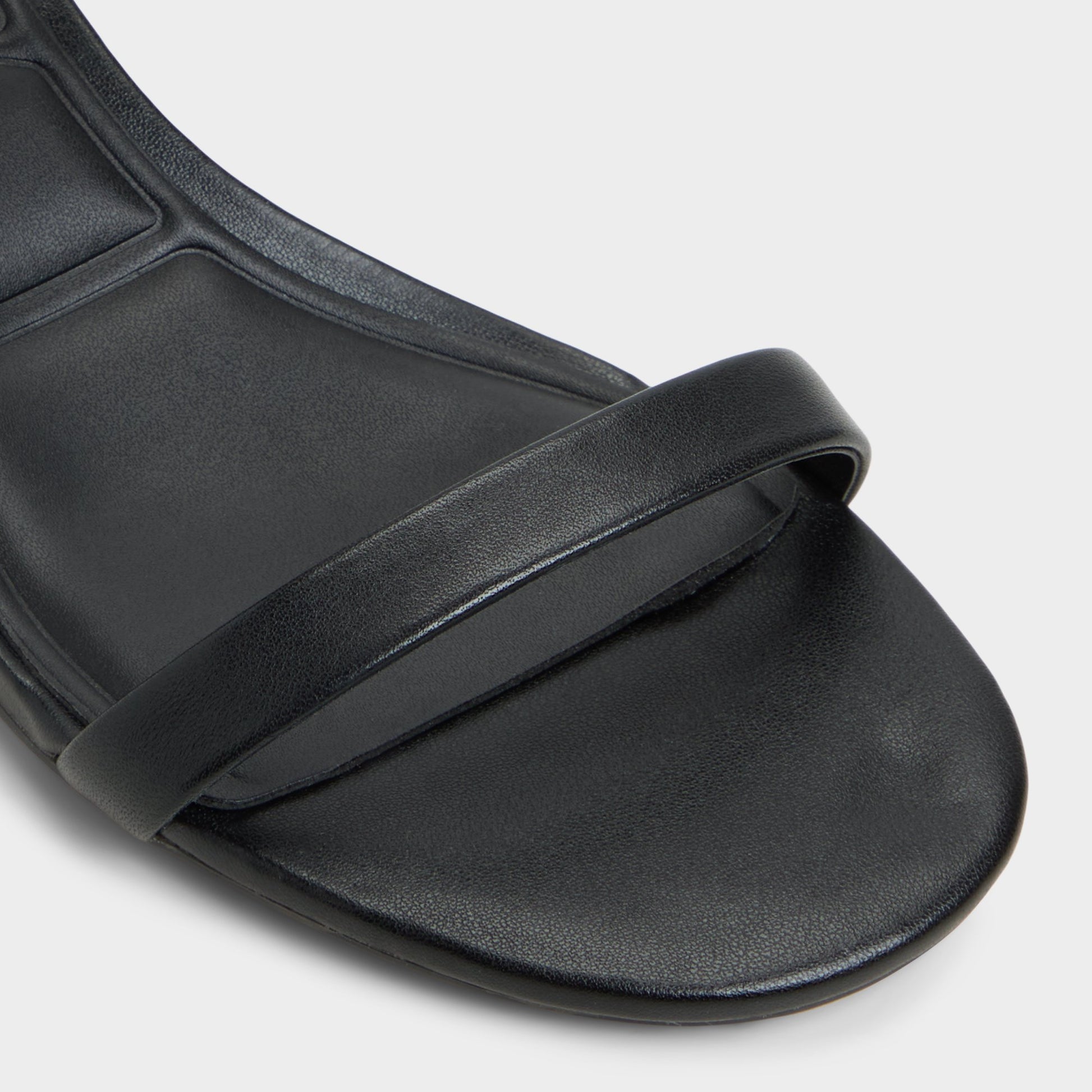 Close-up of the Black Calliope Heeled sandal