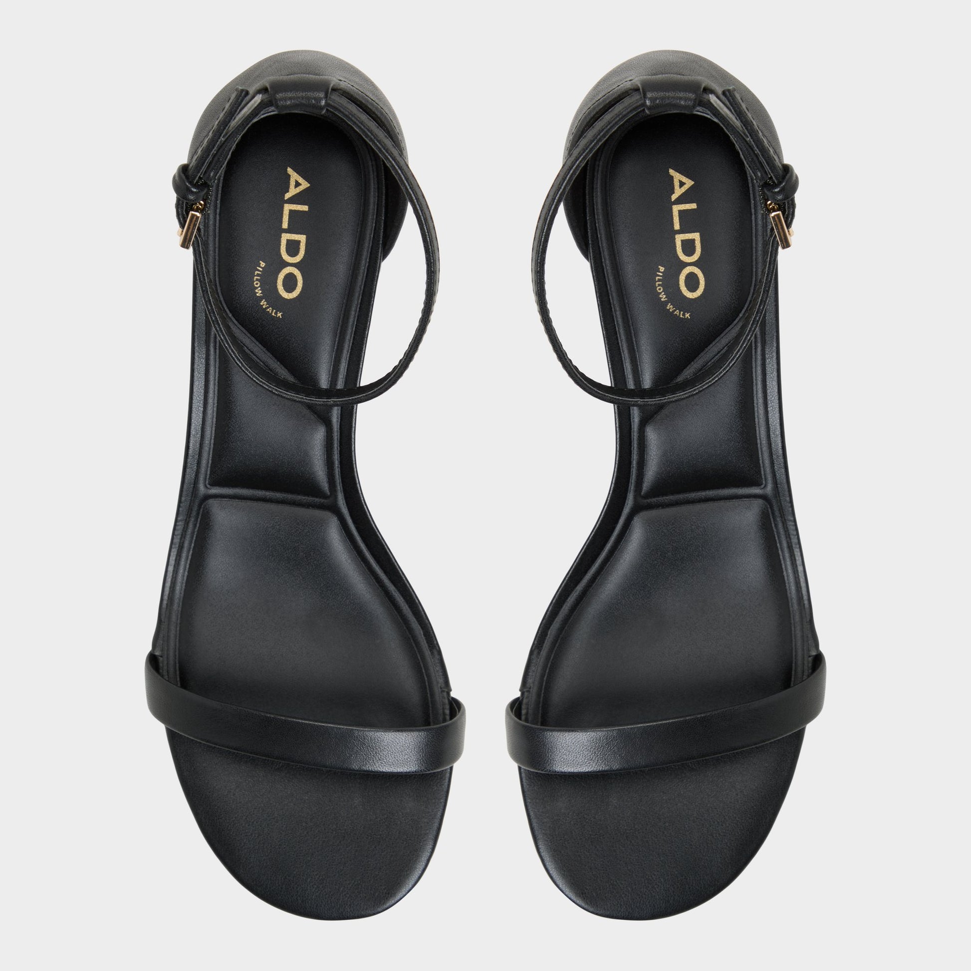 Top-down view of the Black Calliope Heeled sandal