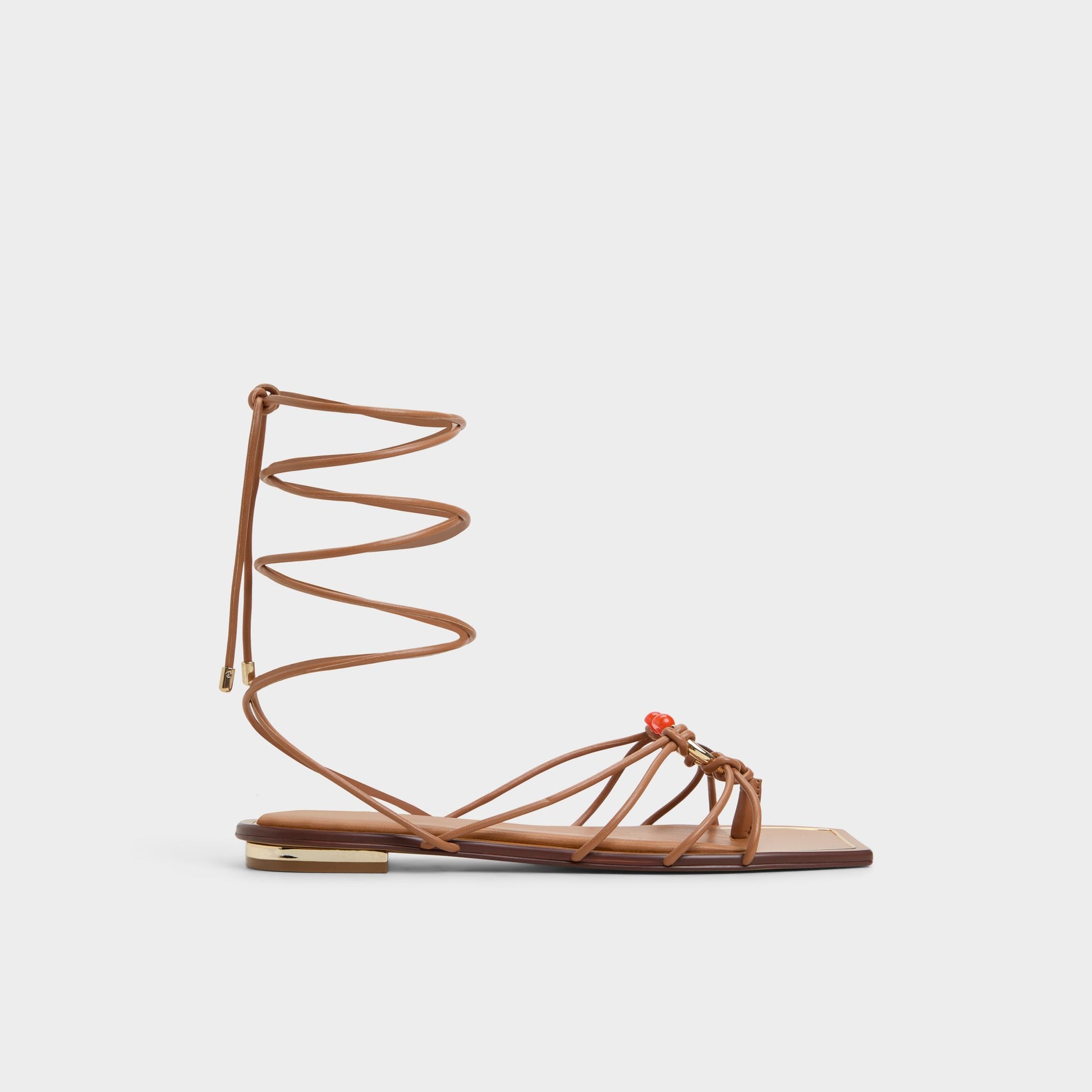 Main View of Medium Brown Nirena Strappy flat sandal for Womens