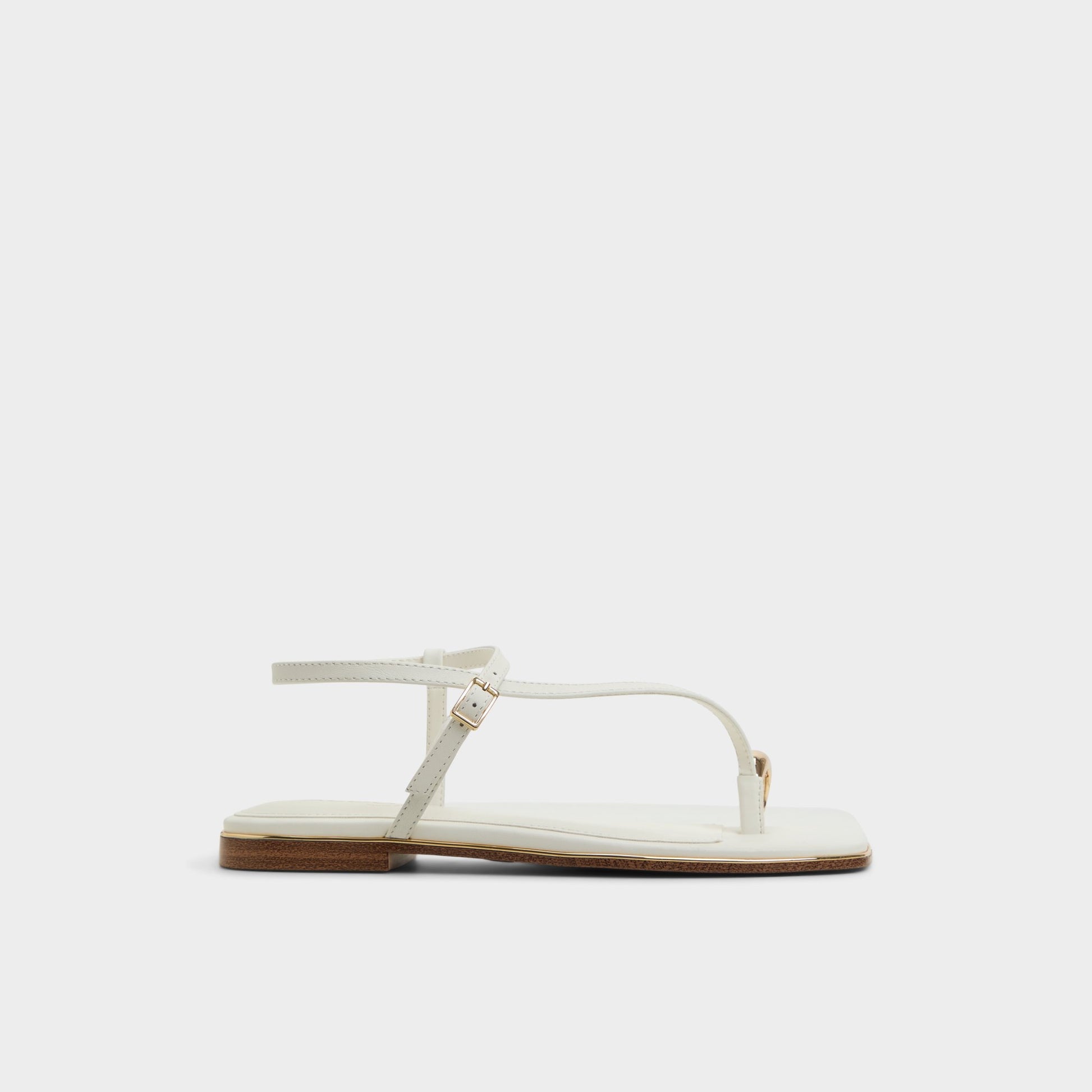 Main View of White Jomalina Strappy flat sandal for Womens