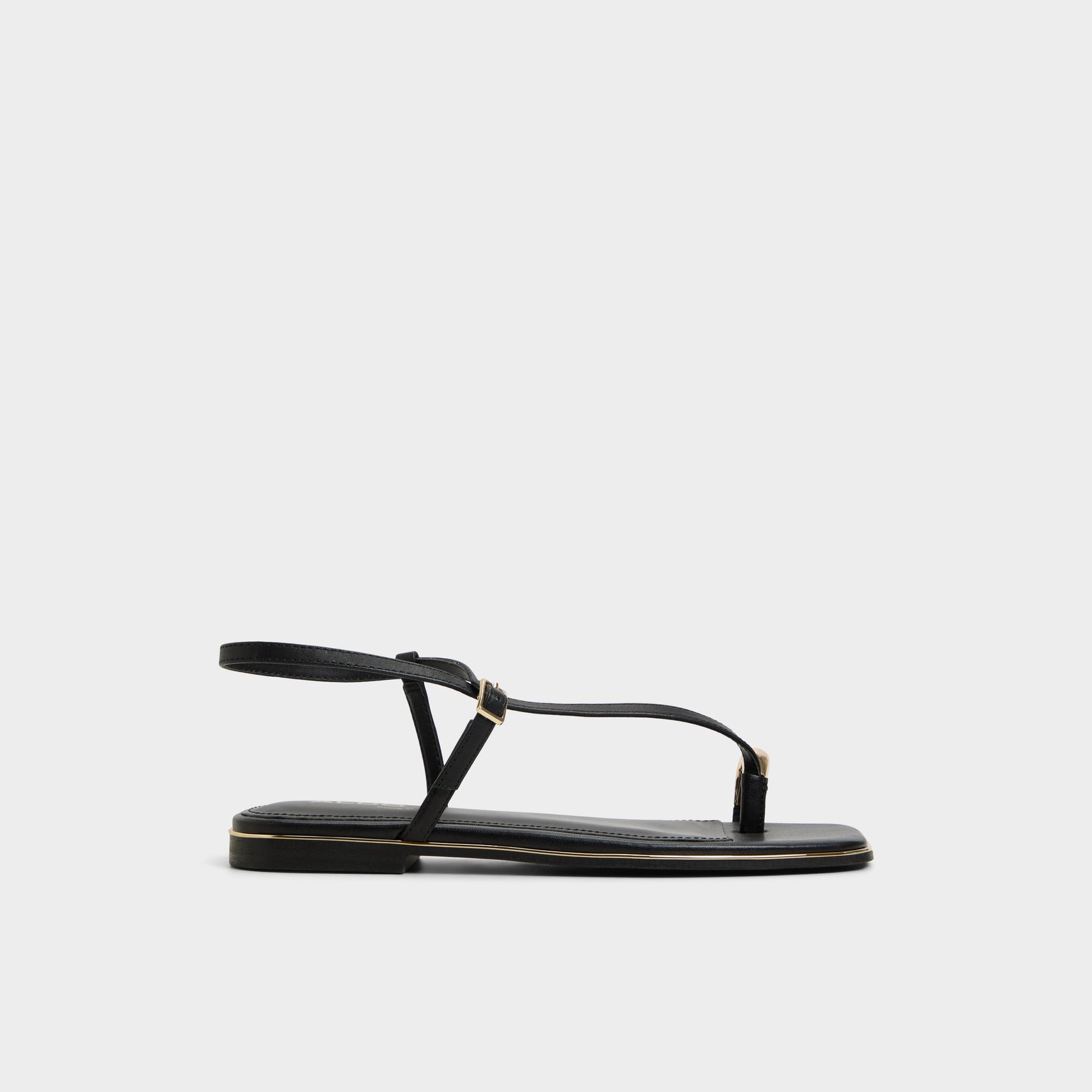 Main View of Black Jomalina Strappy flat sandal for Womens