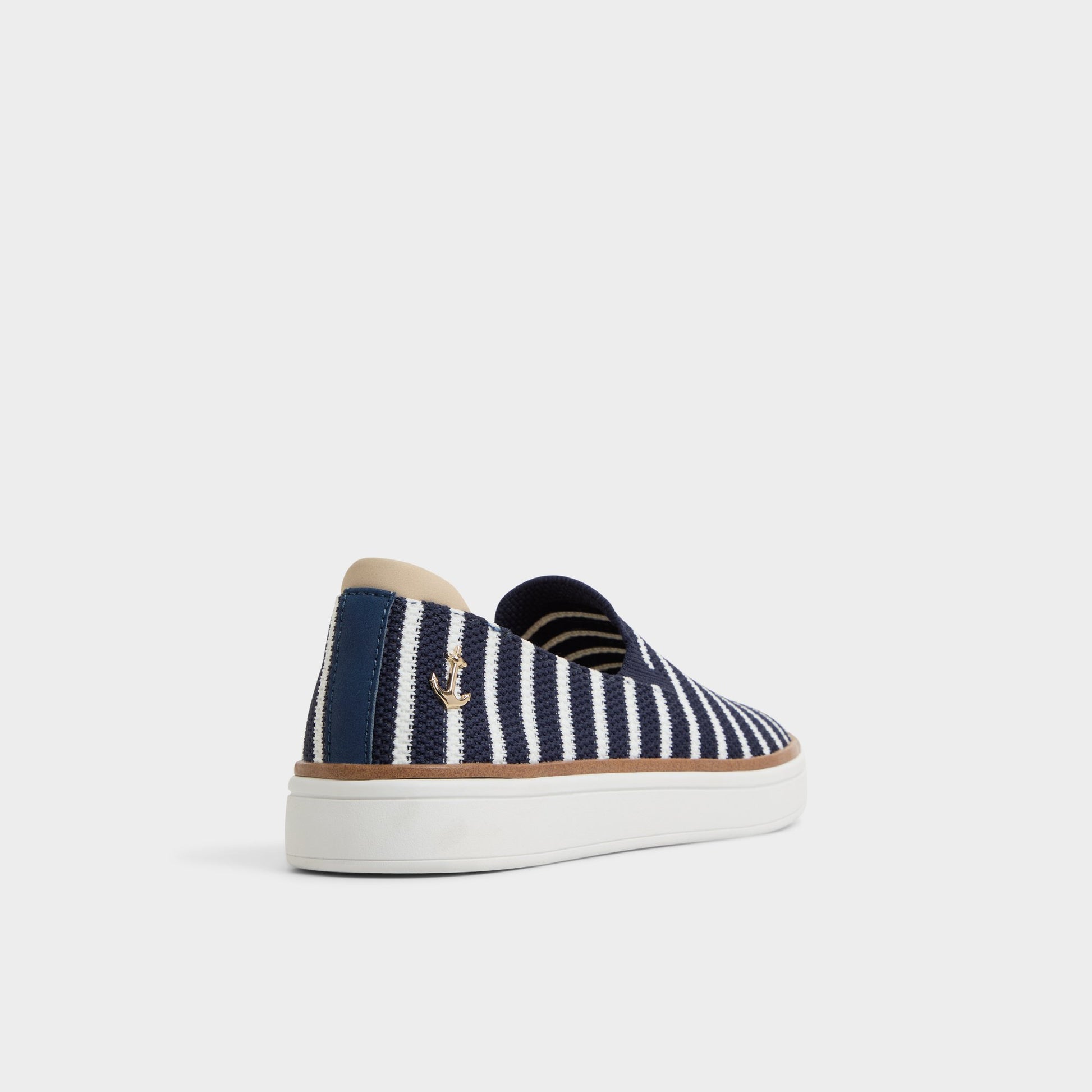 Three-quarter angle of Navy Allivian Slip-on sneaker's back side