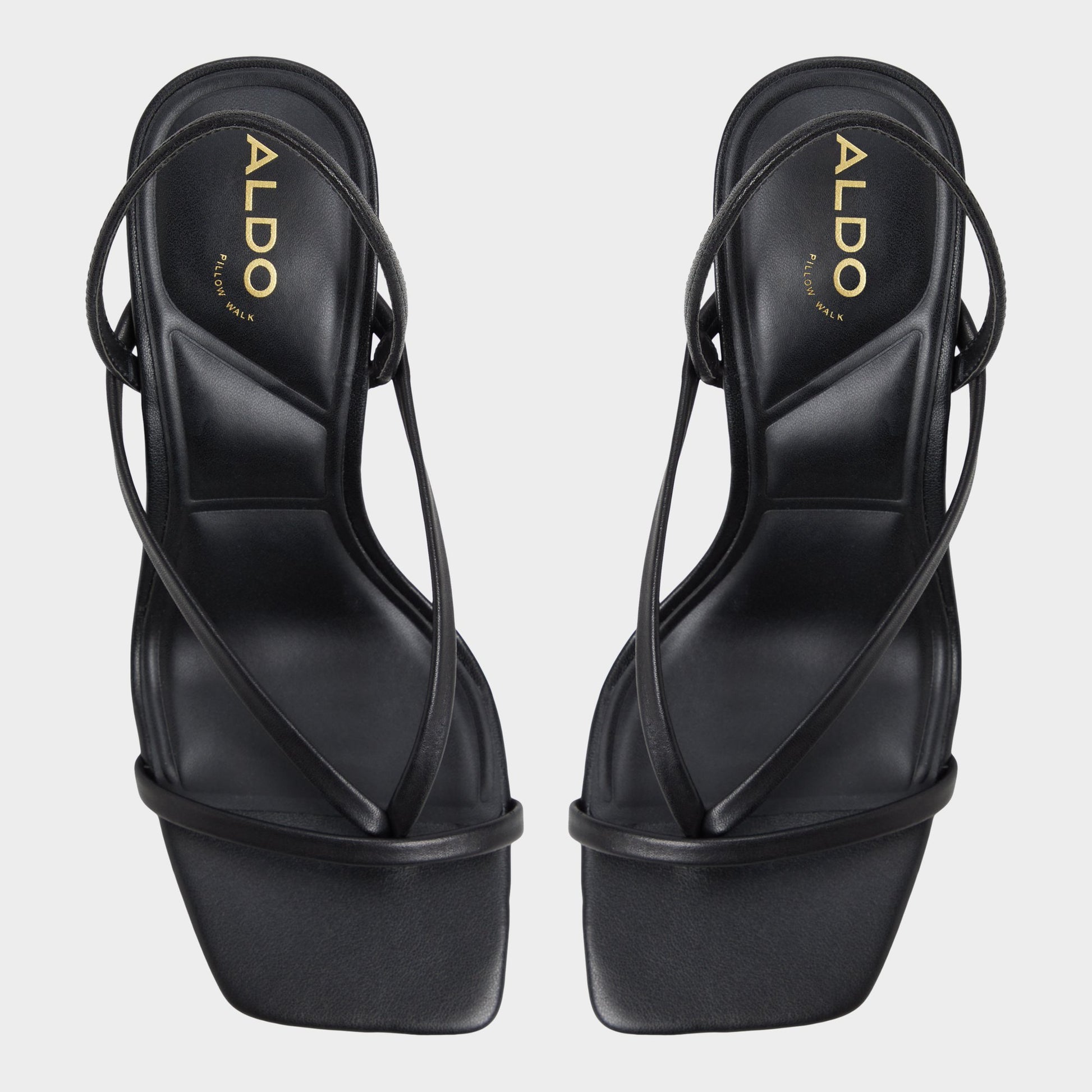 Top-down view of the Other Black Riva Sling back heeled sandal