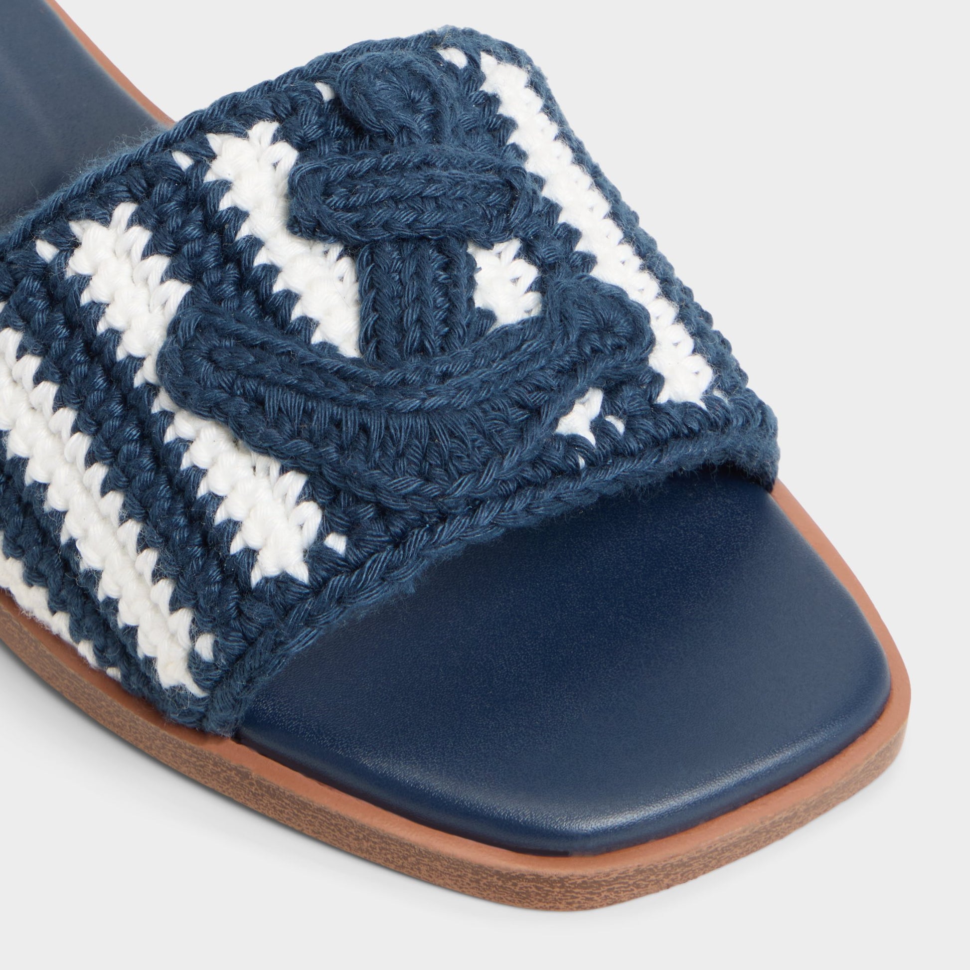 Close-up of the Blue Combo Sabbia Slide sandal