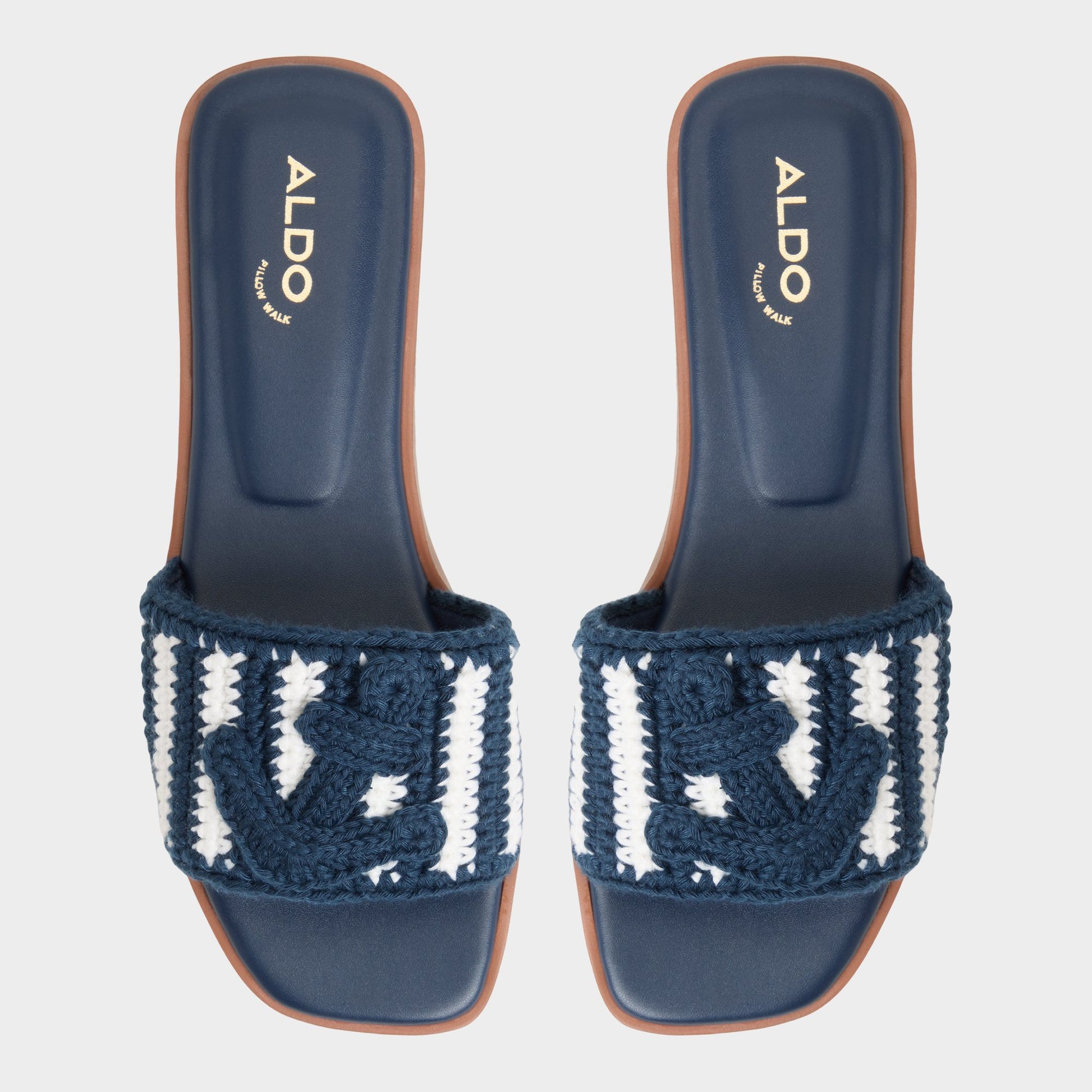 Top-down view of the Blue Combo Sabbia Slide sandal