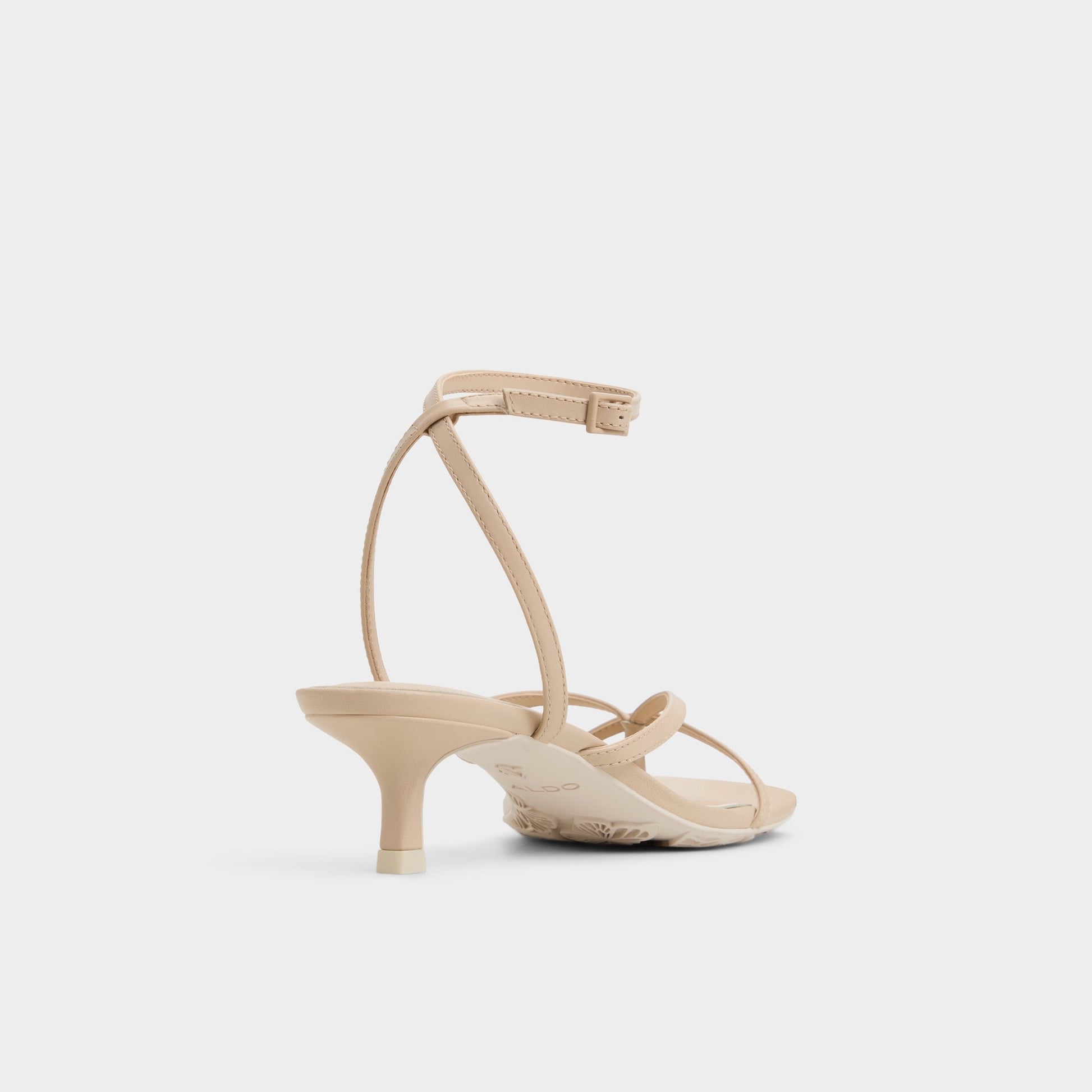Angle de trois quarts de l'arrière de Beige Moyen Soffie Sandale à talon haut