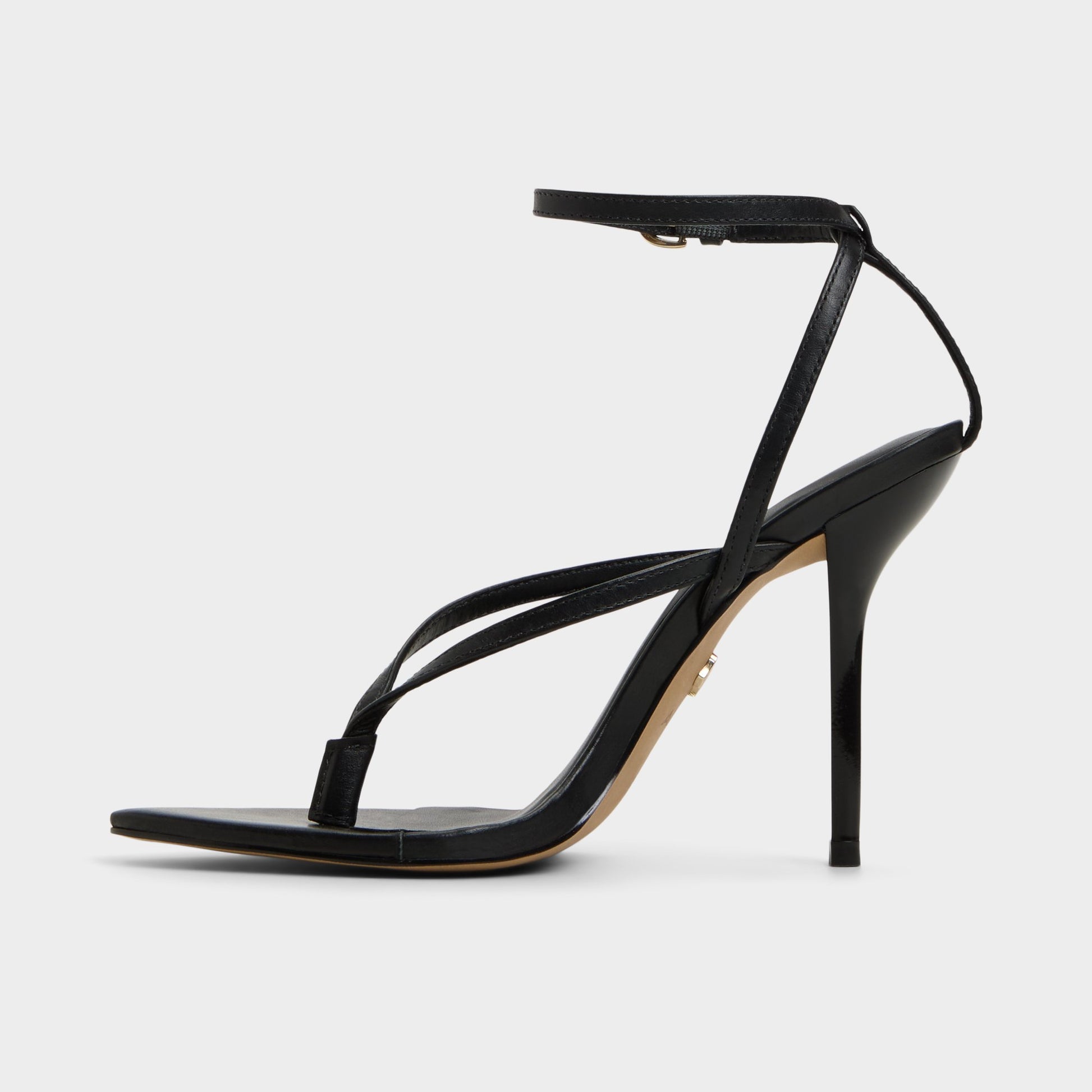 Side view of Black Abyfindley Heeled flip flop