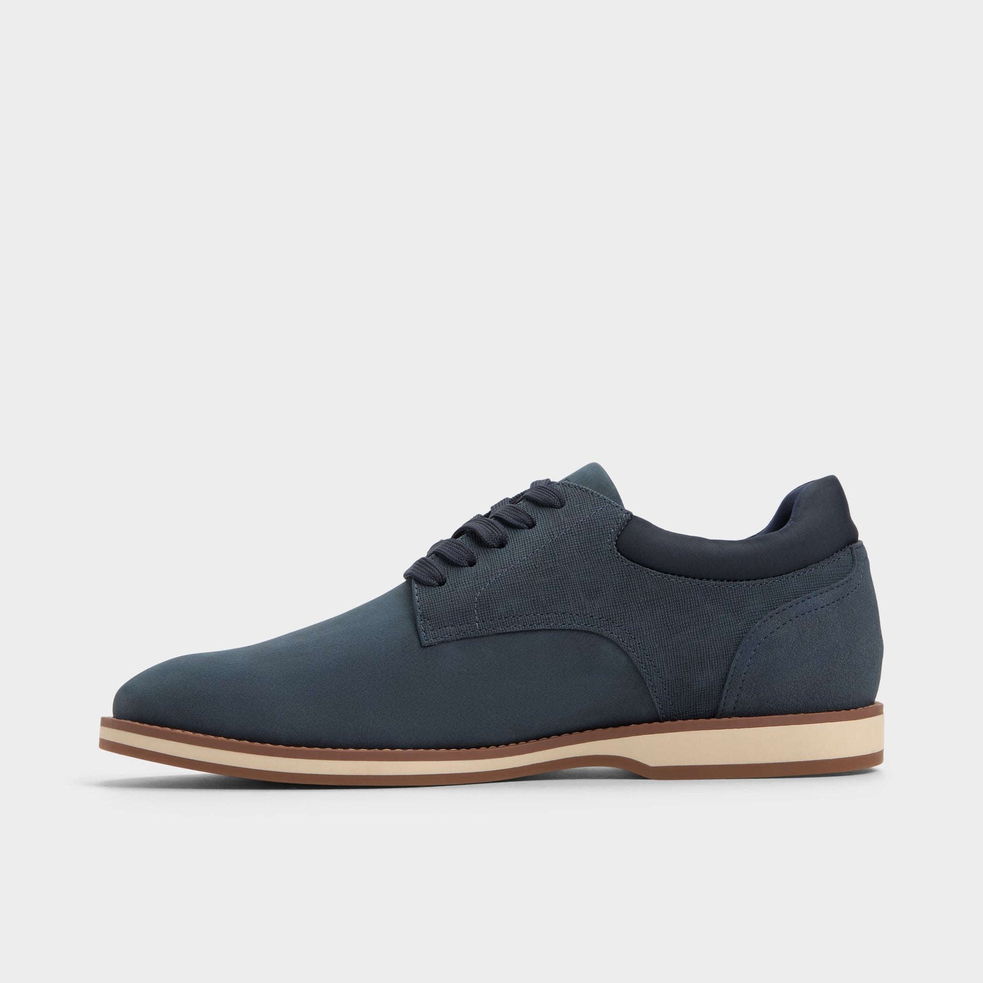 Side view of Navy Ccorby Oxford shoe