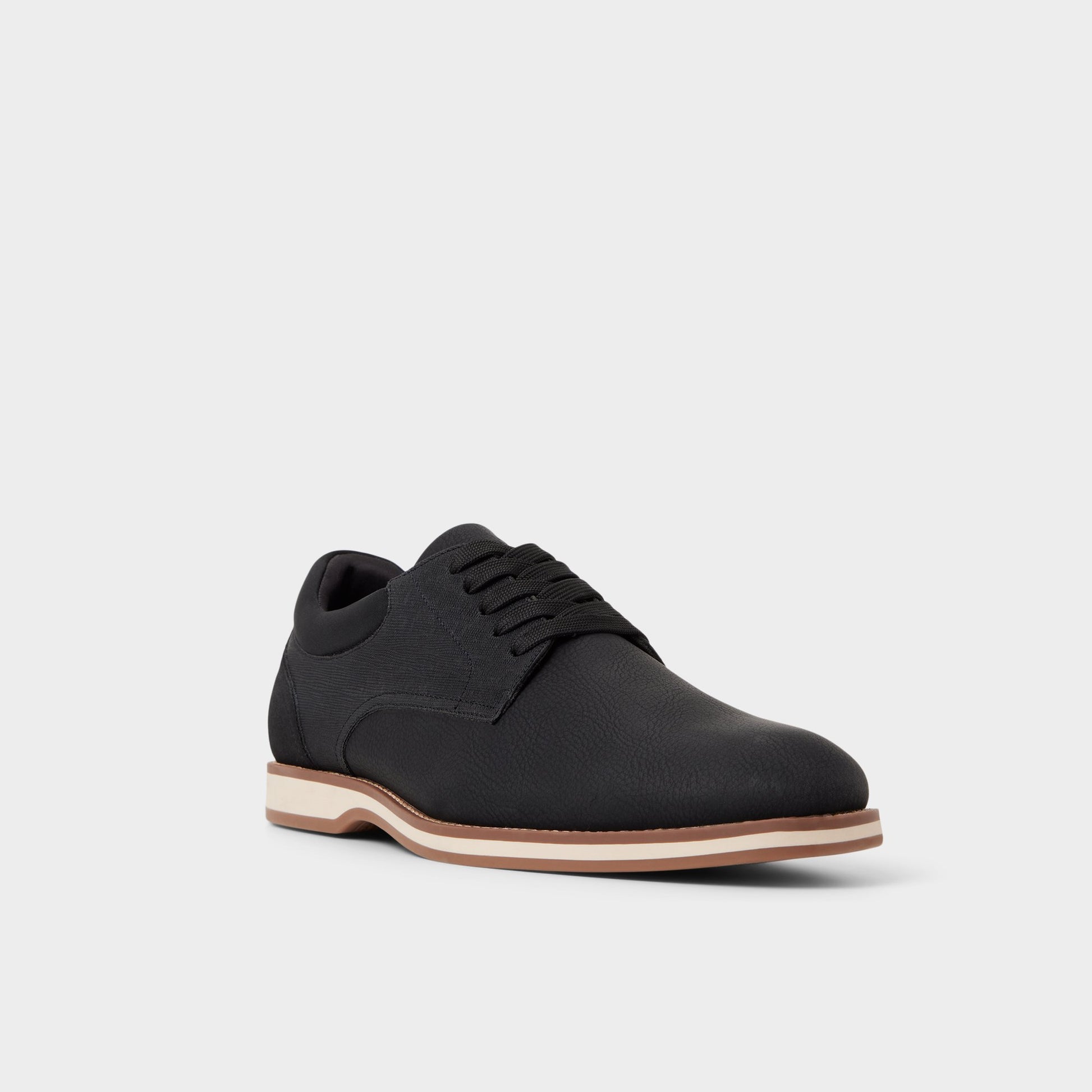 Three-quarter angle of Black Ccorby Oxford shoe's front side