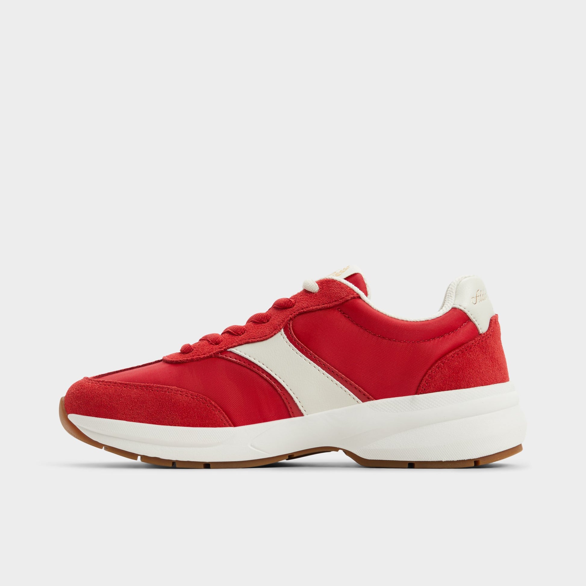 Side view of Medium Red Clubchic Jogger sneaker