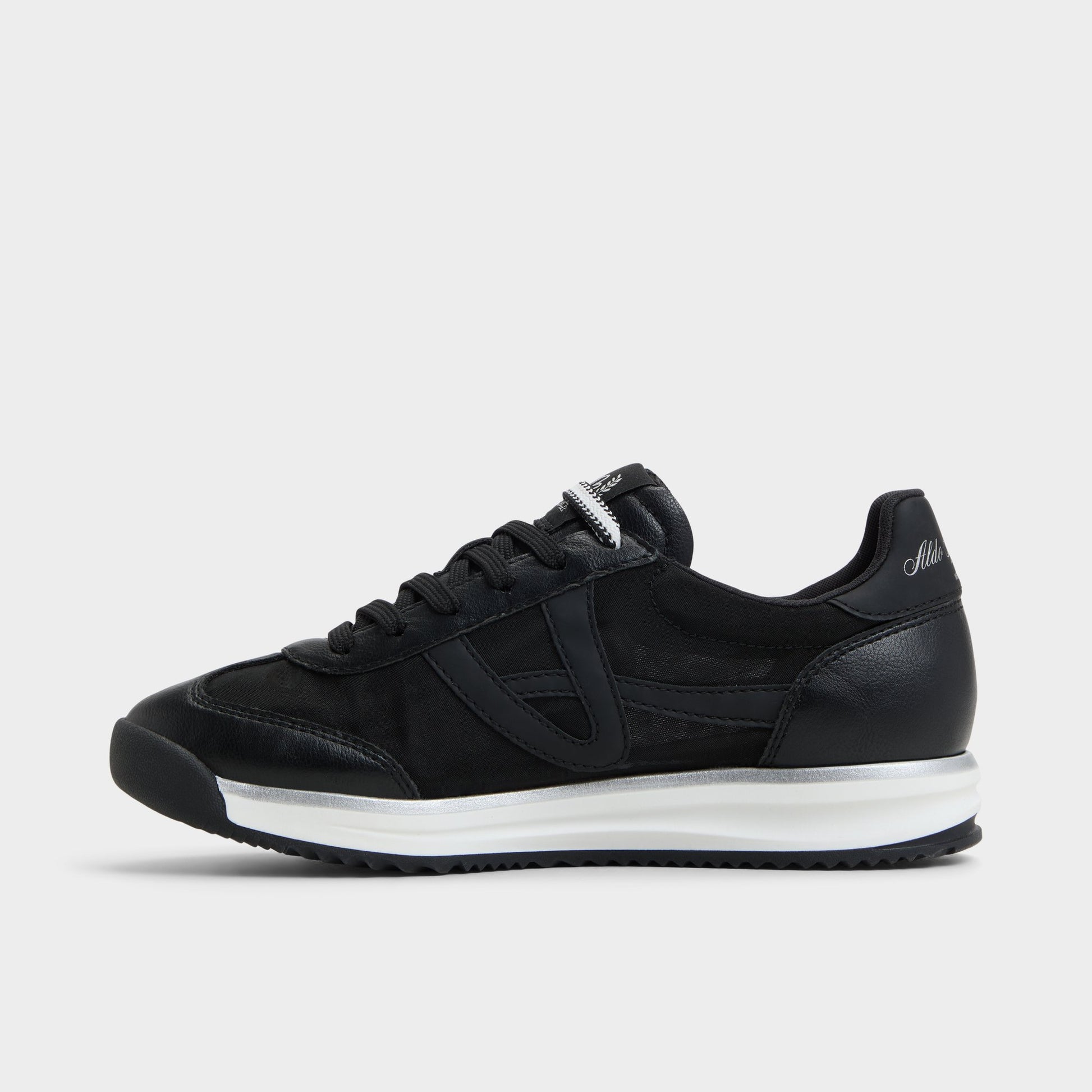 Side view of Black Stepcount Jogger sneaker