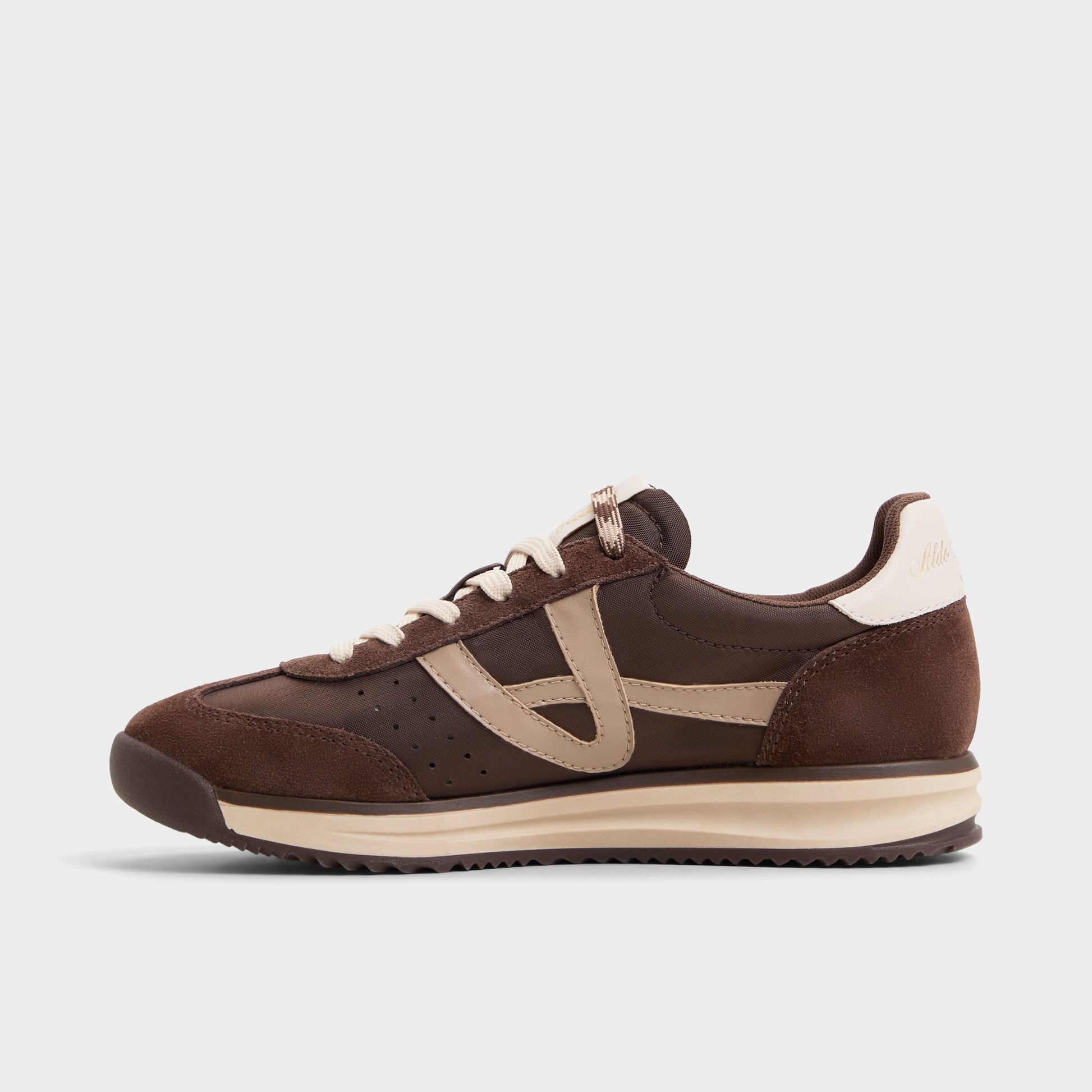Side view of Medium Brown Stepcount Jogger sneaker
