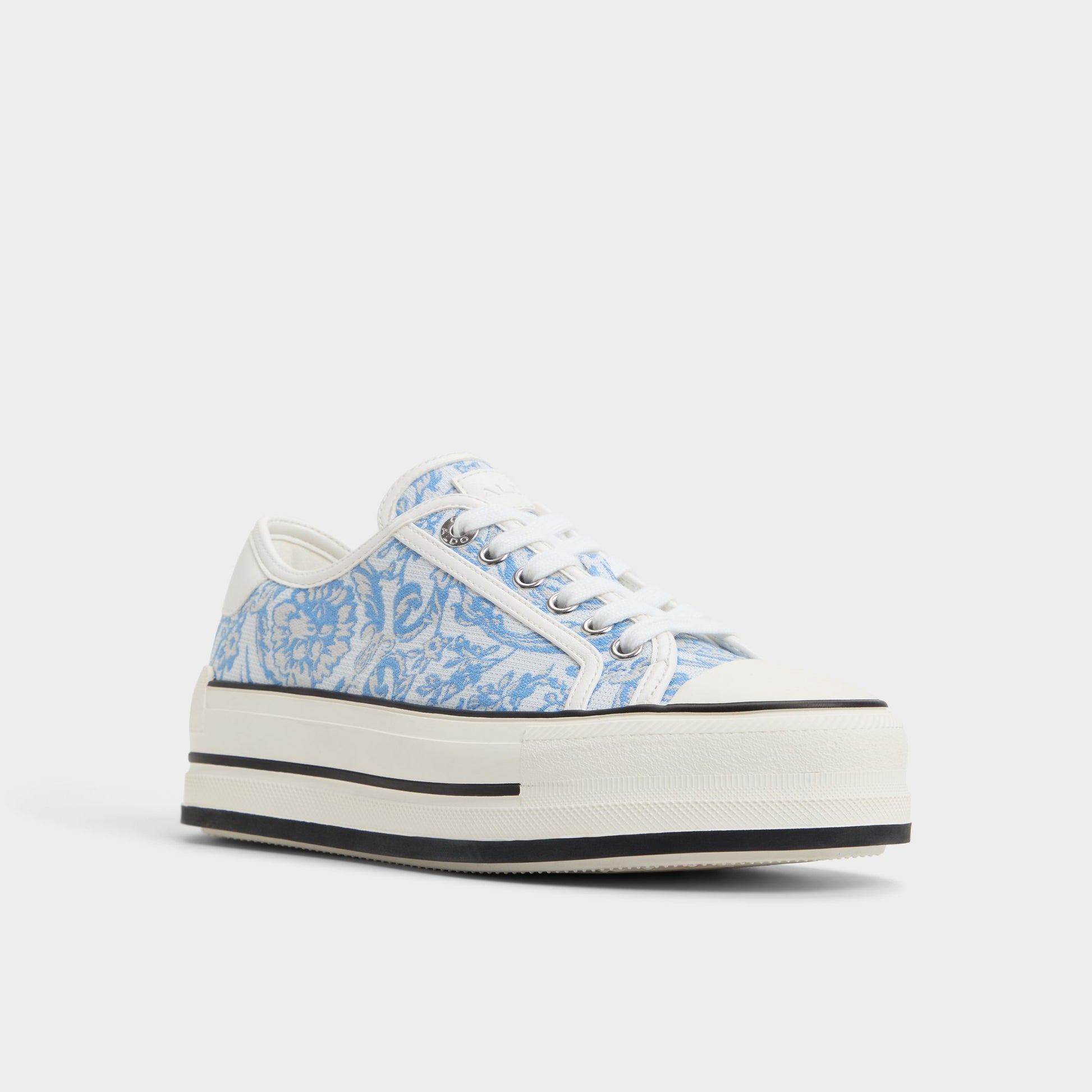 Three-quarter angle of Open Blue Rayes Low top sneaker's front side
