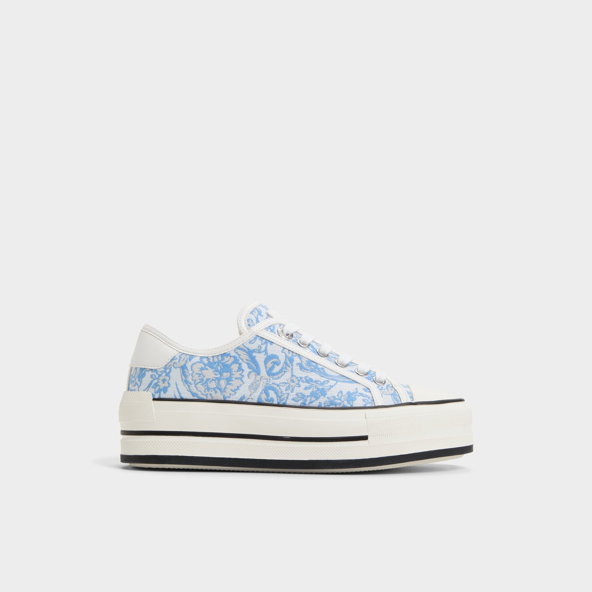 Main View of Open Blue Rayes Low top sneaker for Womens