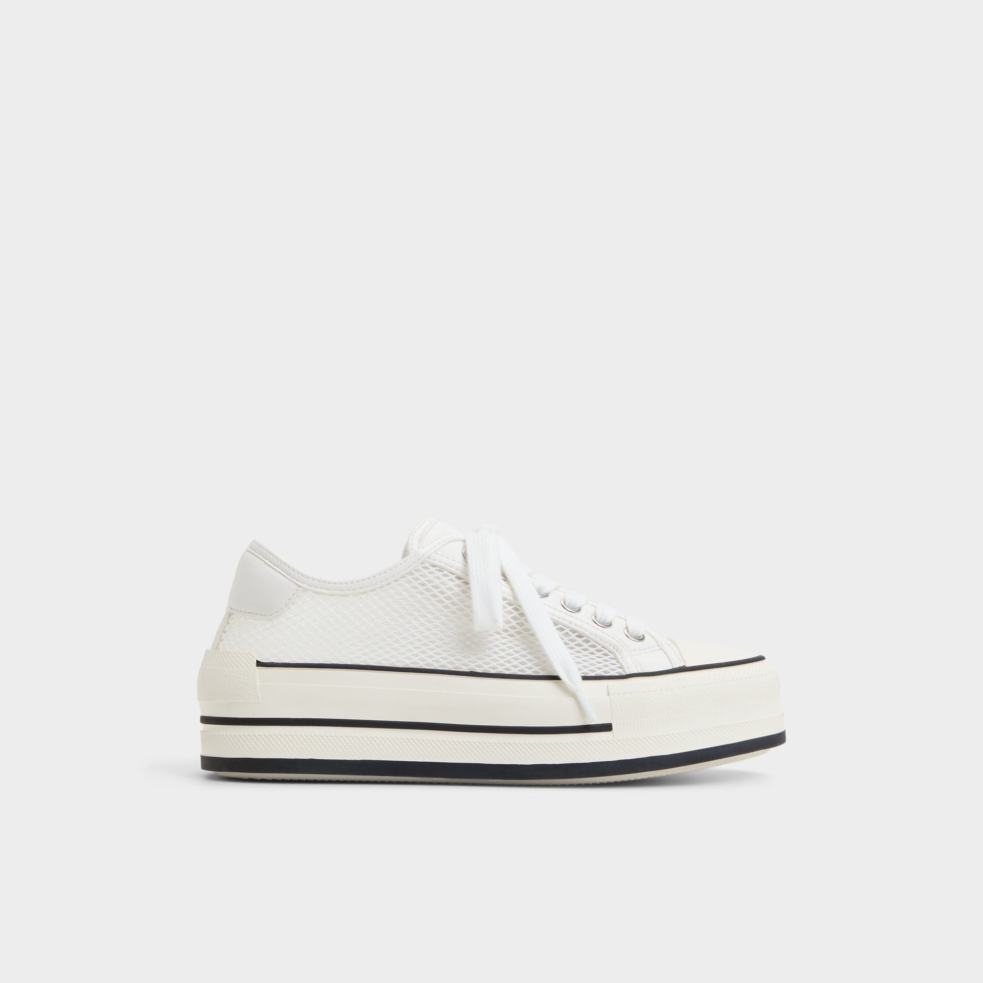 Main View of White Rayes Low top sneaker for Womens