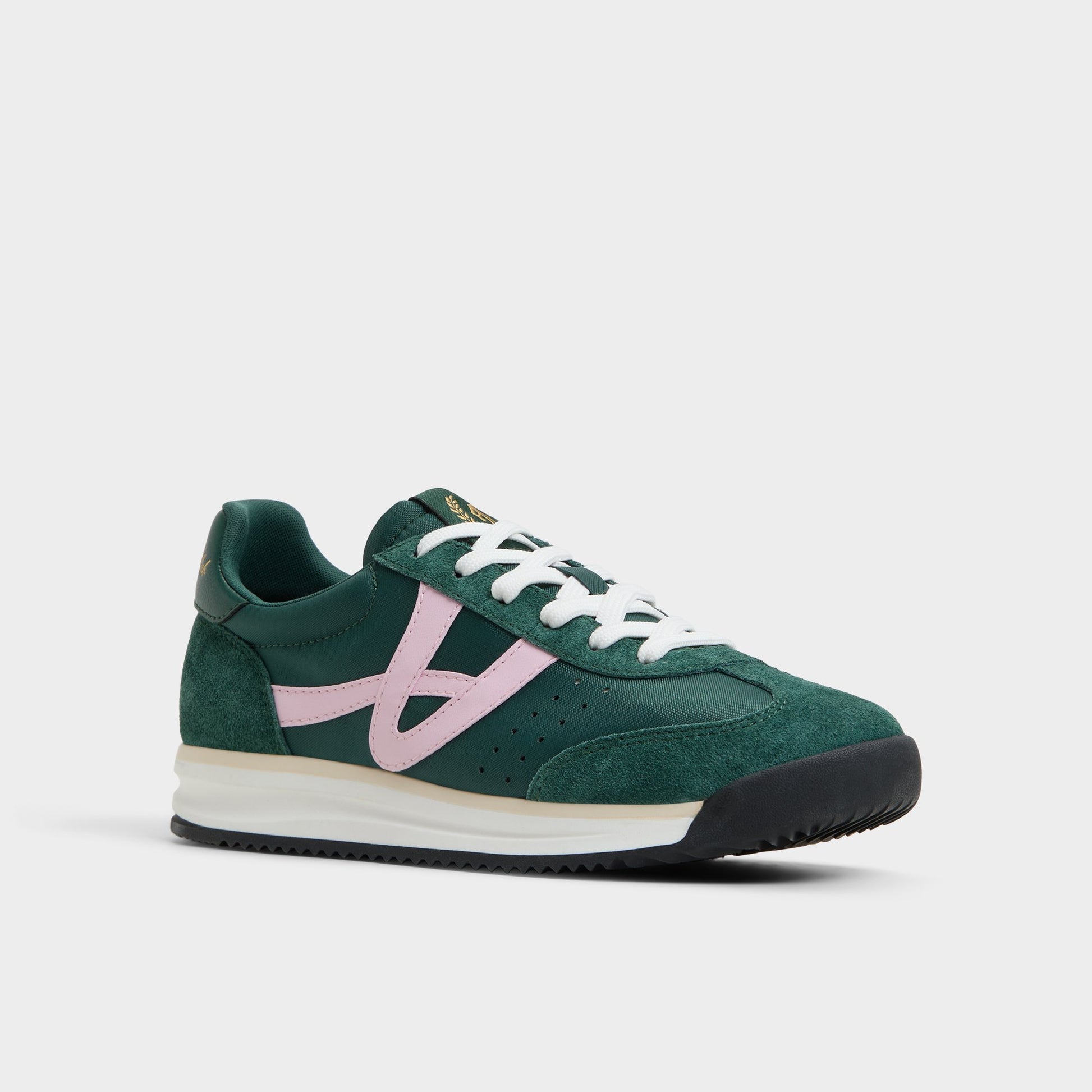 Three-quarter angle of Bright Green Stepcount Jogger sneaker's front side