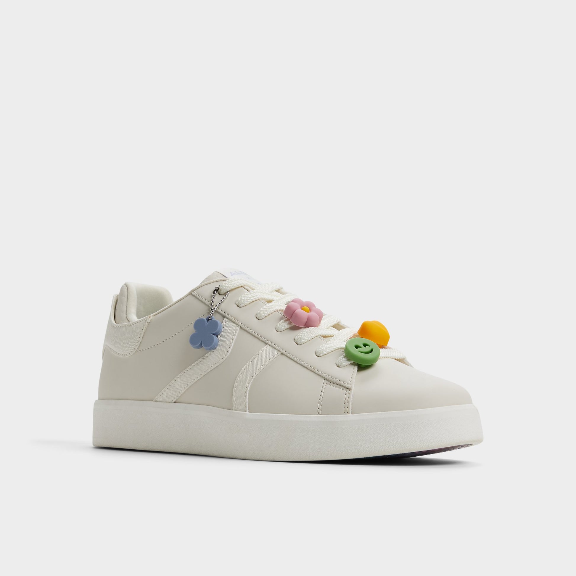 Three-quarter angle of Other White Hyperthalamuscorp Men's low top sneaker's front side