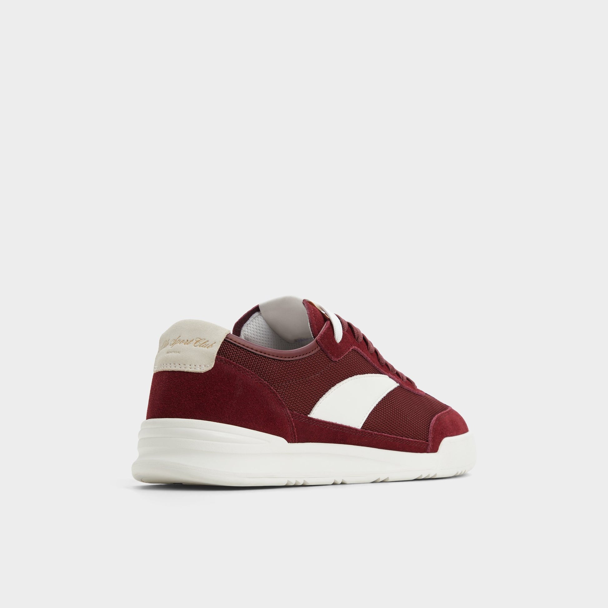 Three-quarter angle of Burgundy Clubmtl Low top sneaker's back side
