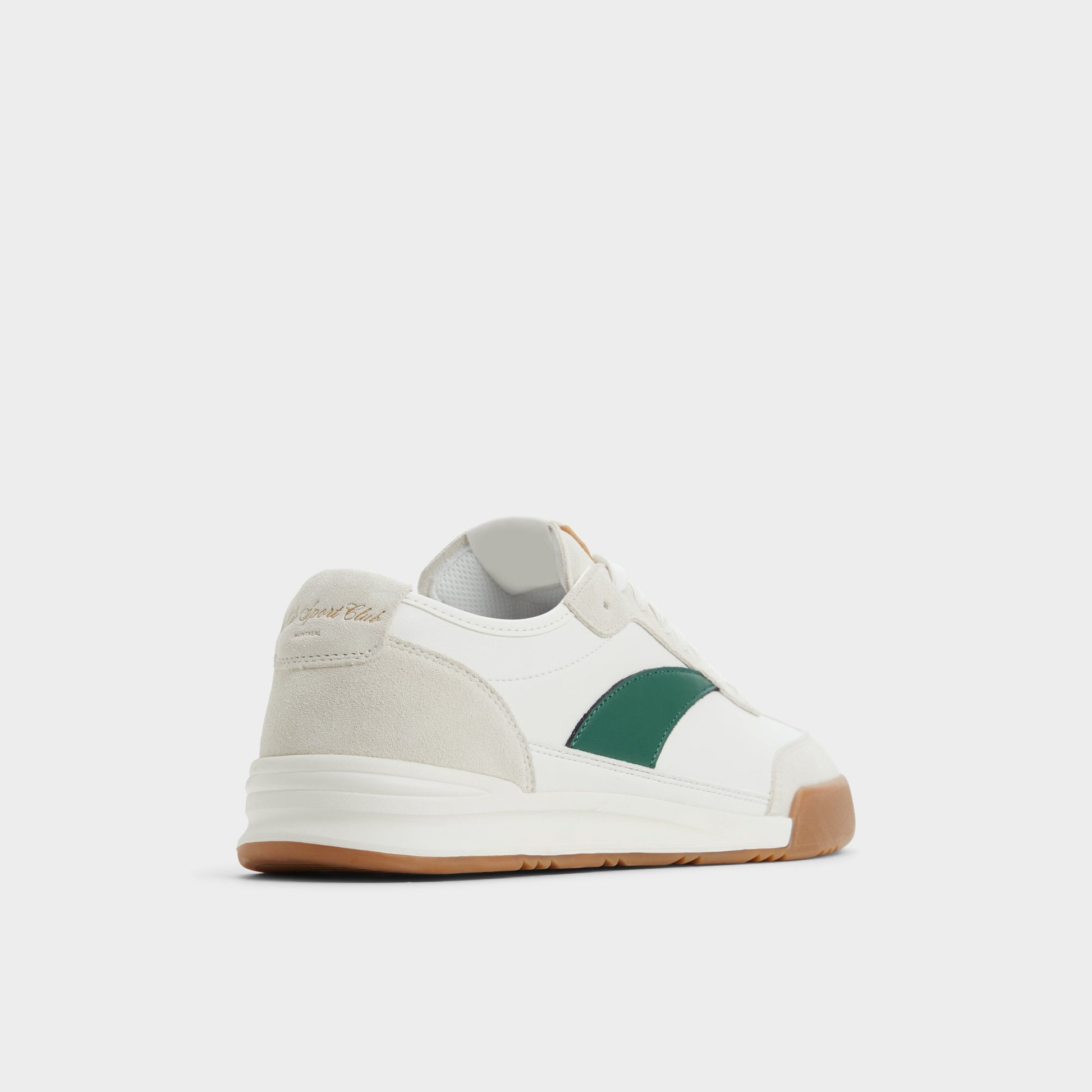 Three-quarter angle of White Combo Clubmtl Low top sneaker's back side