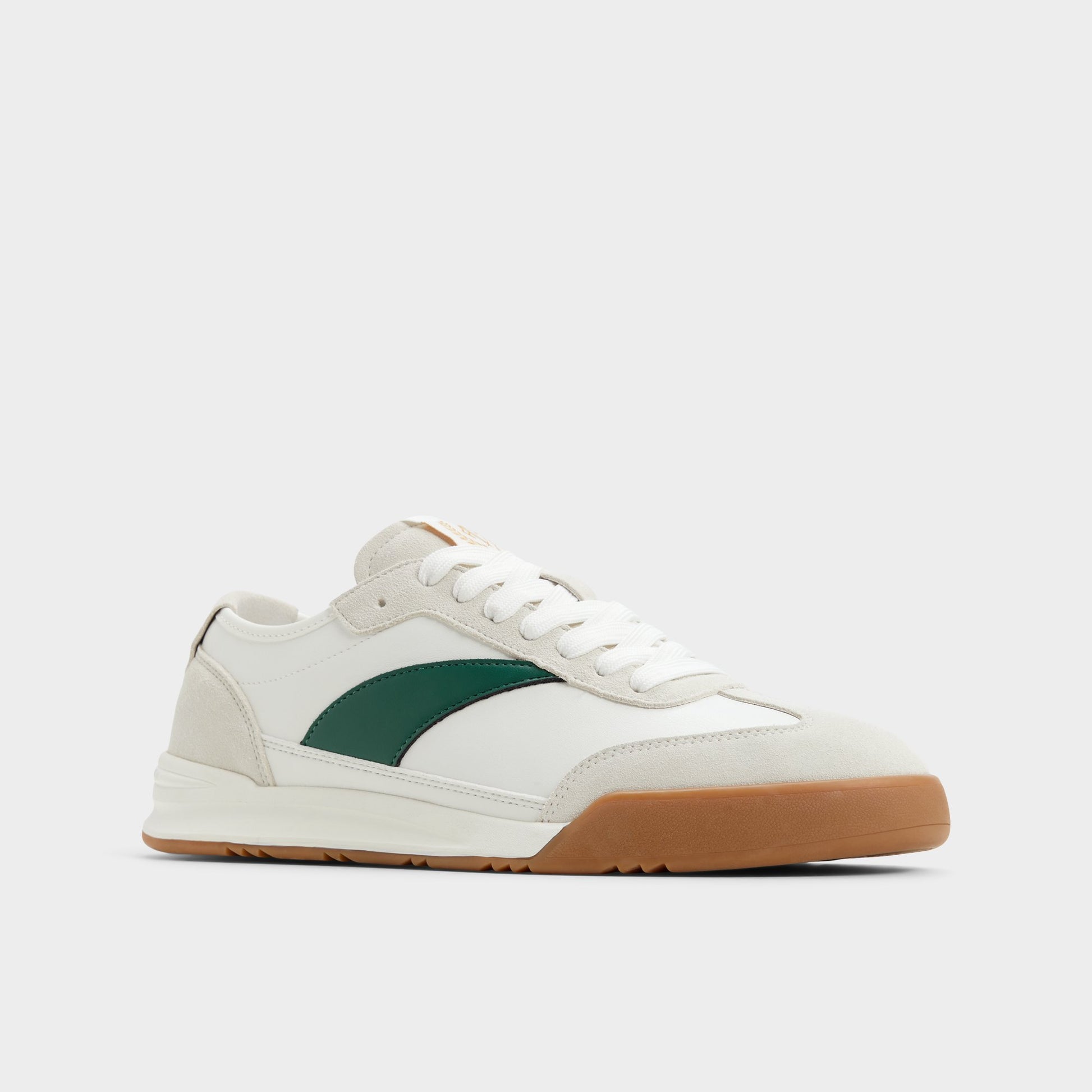 Three-quarter angle of White Combo Clubmtl Low top sneaker's front side