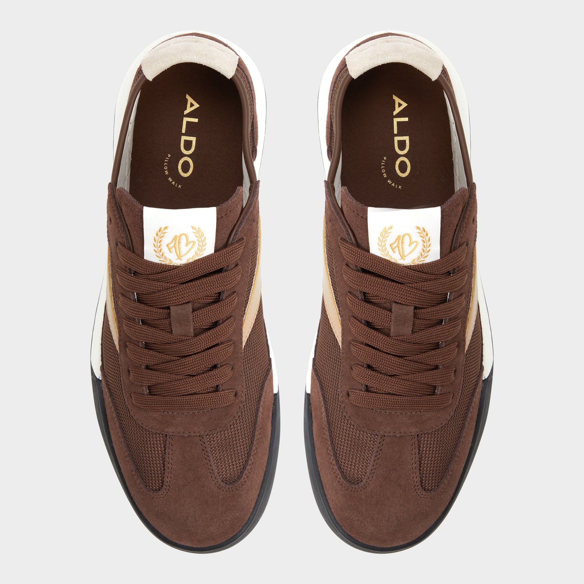 Top-down view of the Brown Clubmtl Low top sneaker