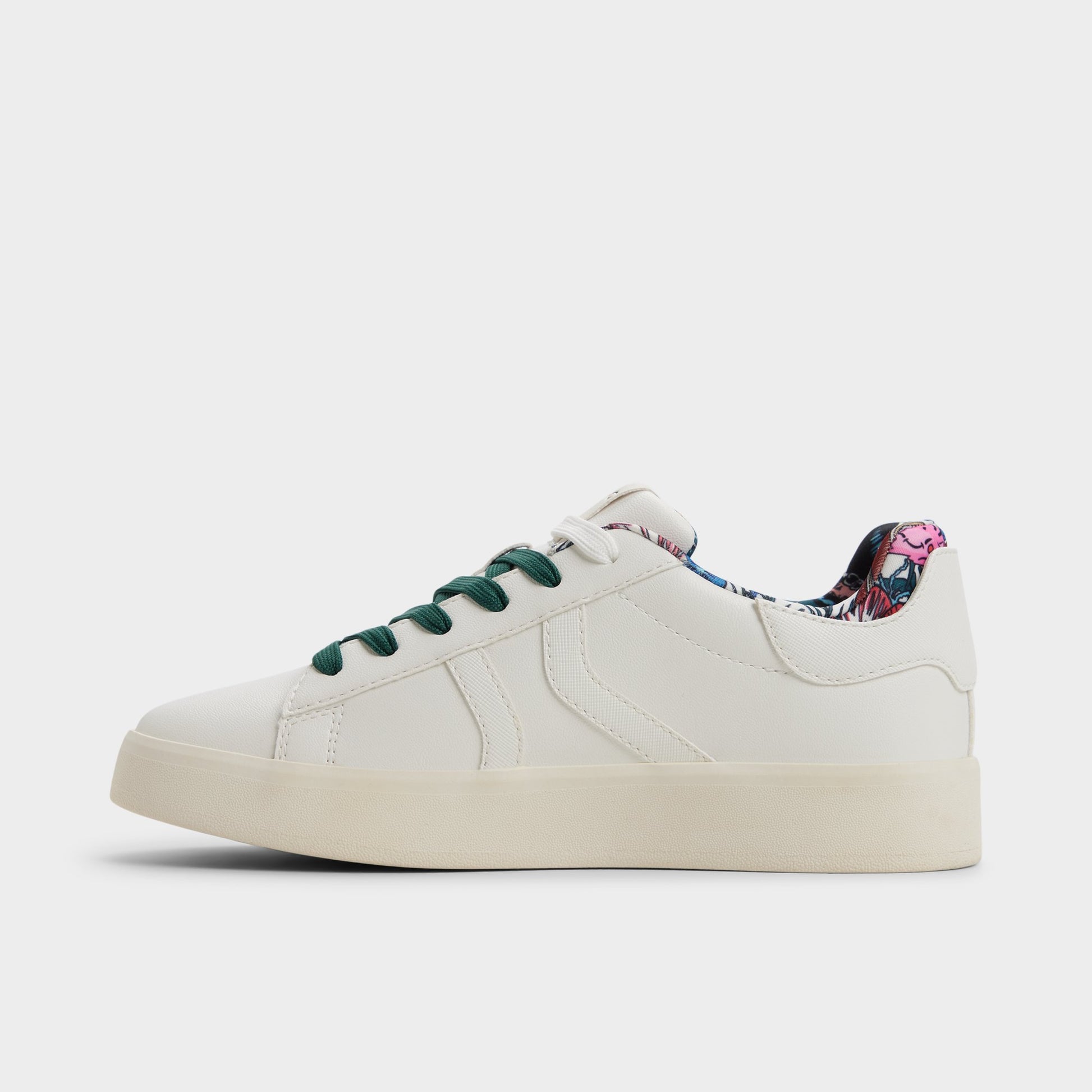 Vue latérale de Blanc Multi Whatisadam Femmes, Sneaker bas