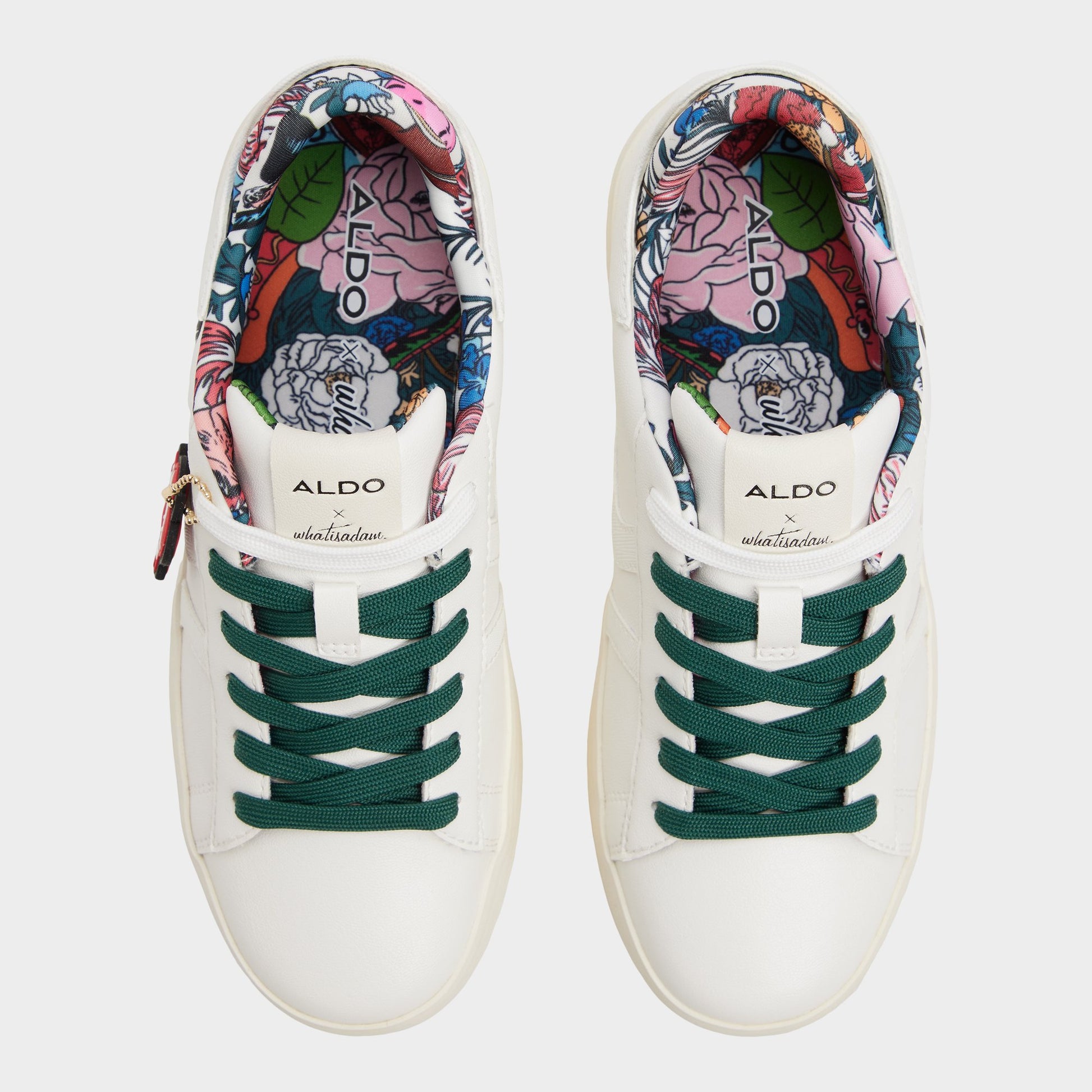Vue de dessus de la Blanc Multi Whatisadam Femmes, Sneaker bas