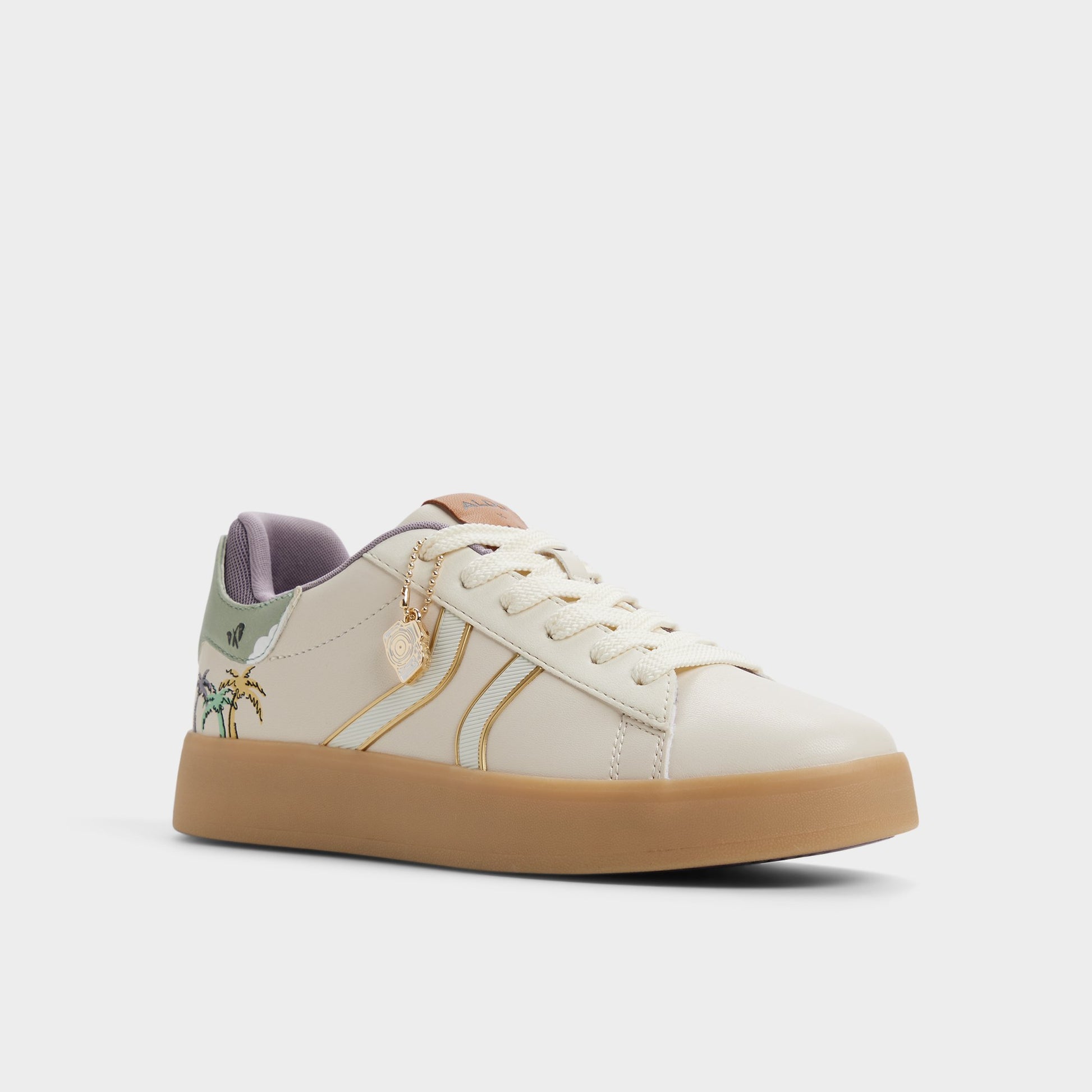 Three-quarter angle of Pastel Multi Dina Sami Women's low top sneaker's front side