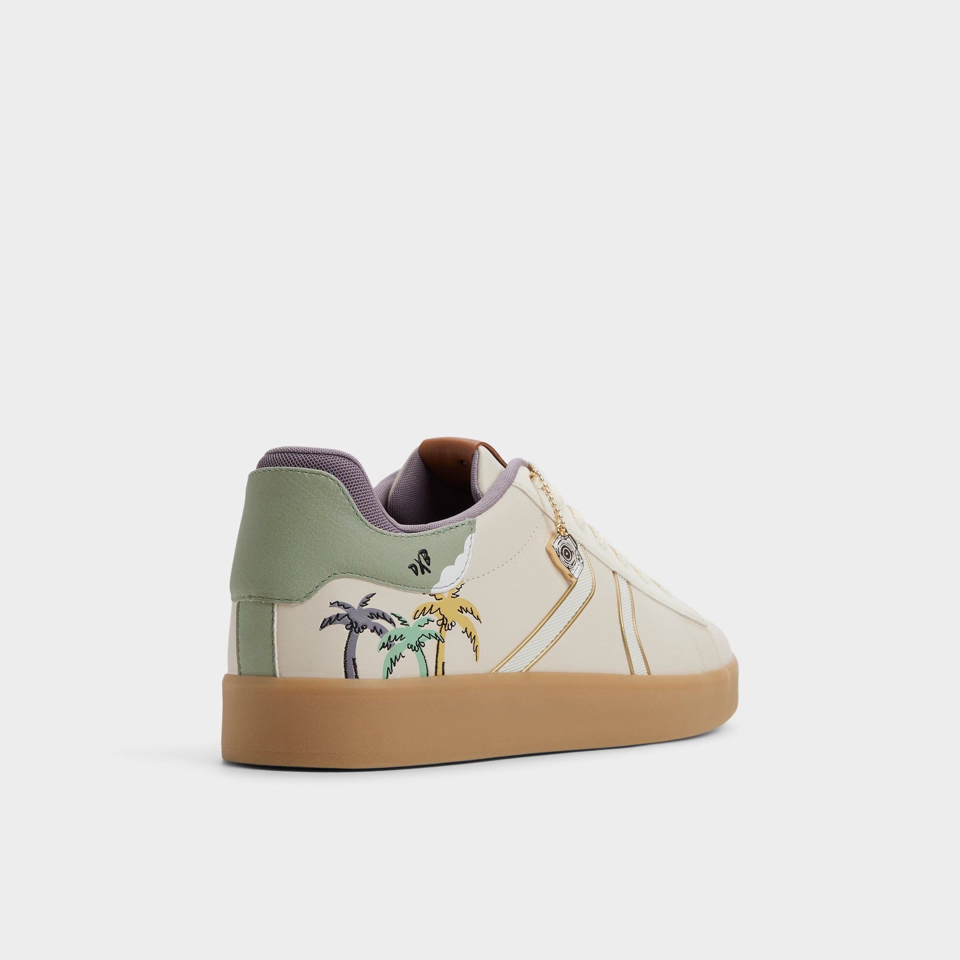 Three-quarter angle of White Combo Dina Sami Men's low top sneaker's back side