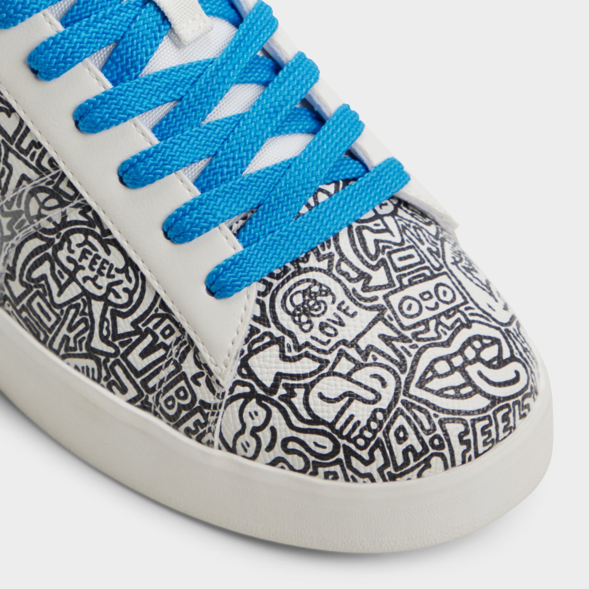 Close-up of the White/Print Timothy Goodman Men's low top sneaker