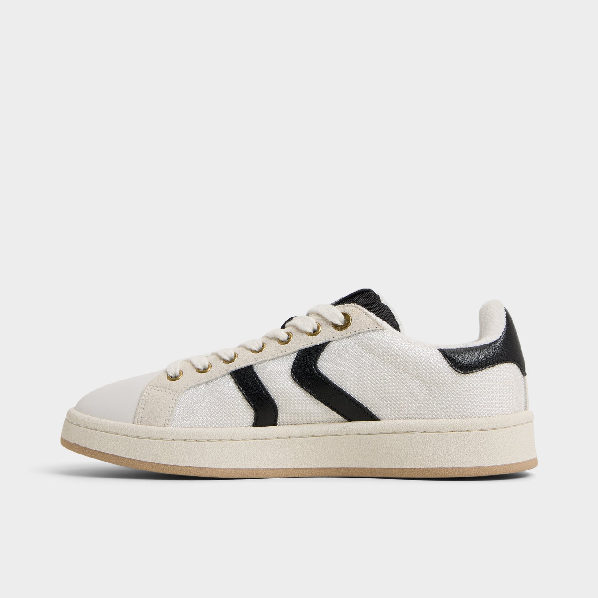 Side view of White Retrokicks Low top sneaker