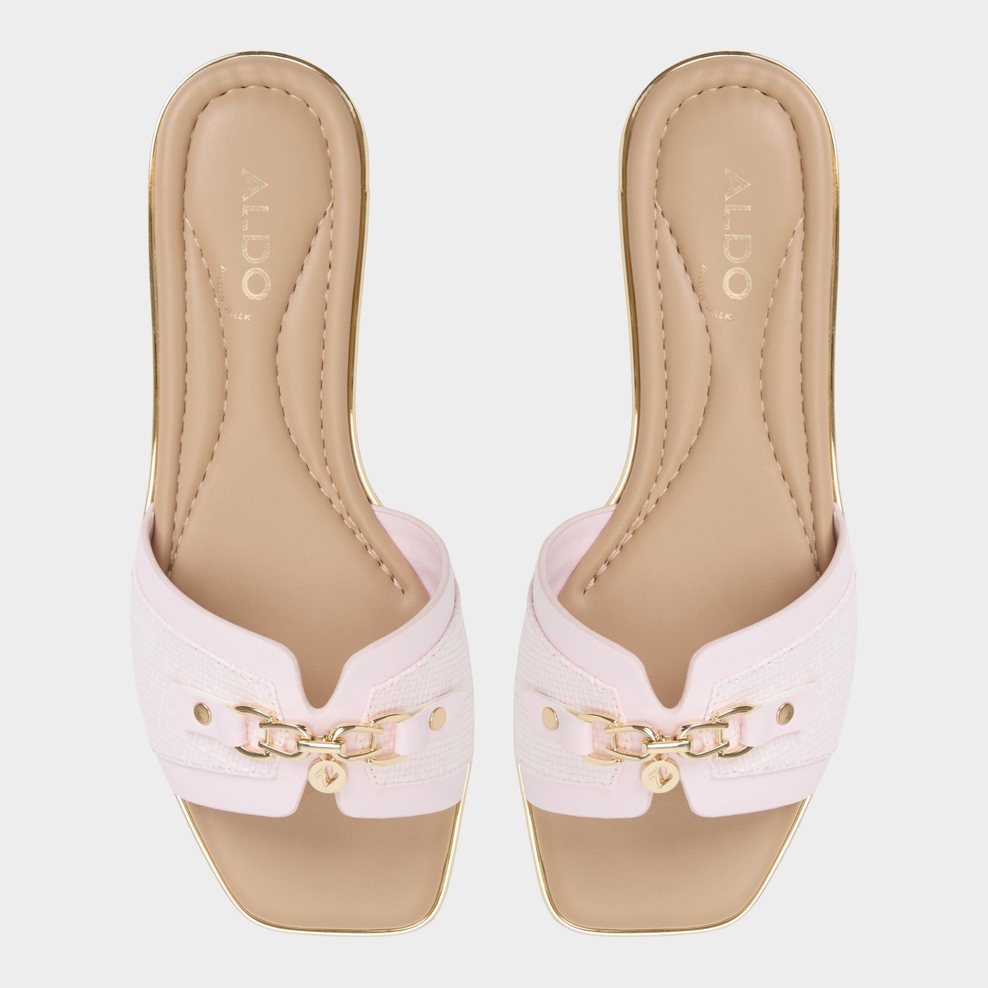 Top-down view of the Light Pink Alamassi Slide sandal
