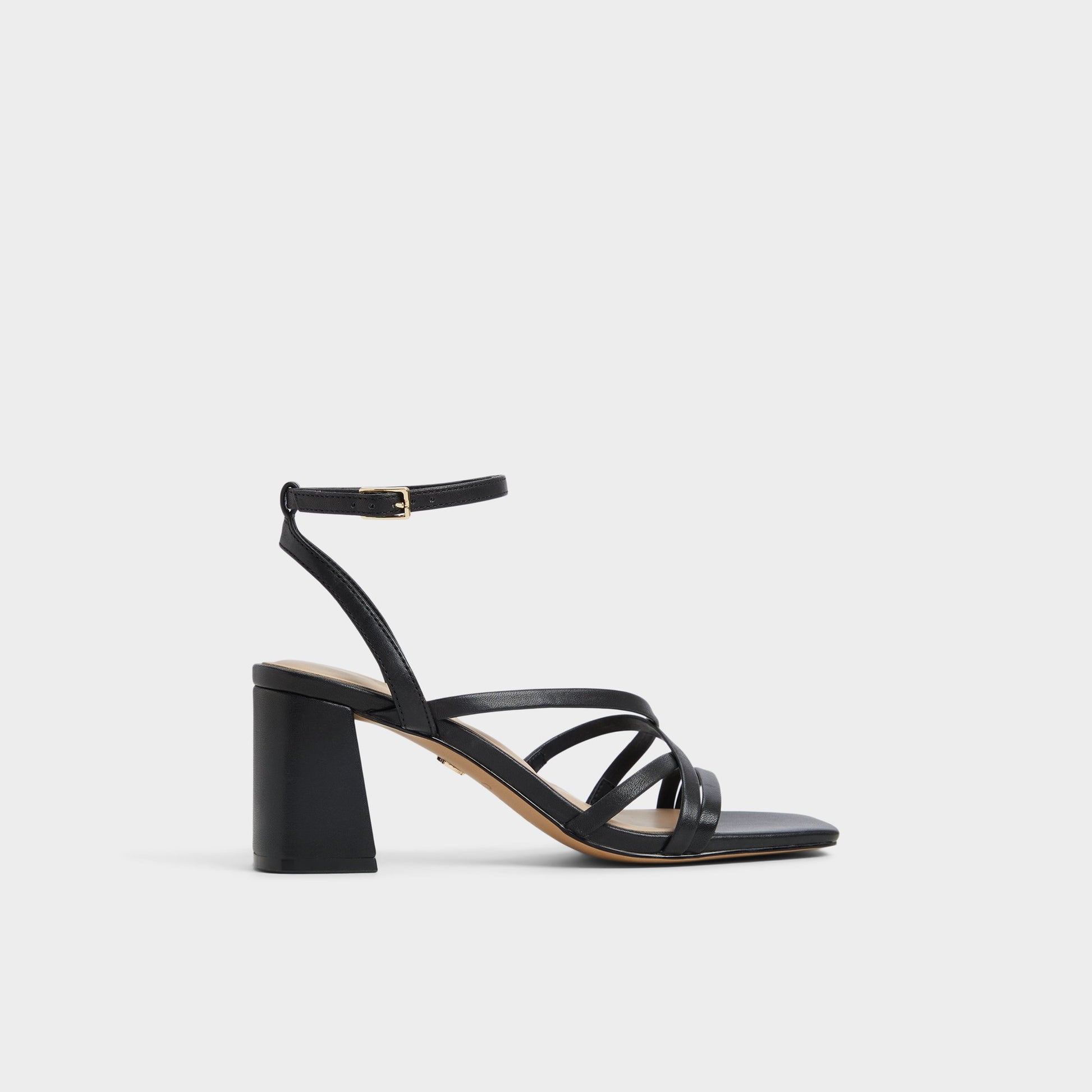 Main View of Black Esther Strappy heeled sandal for Womens