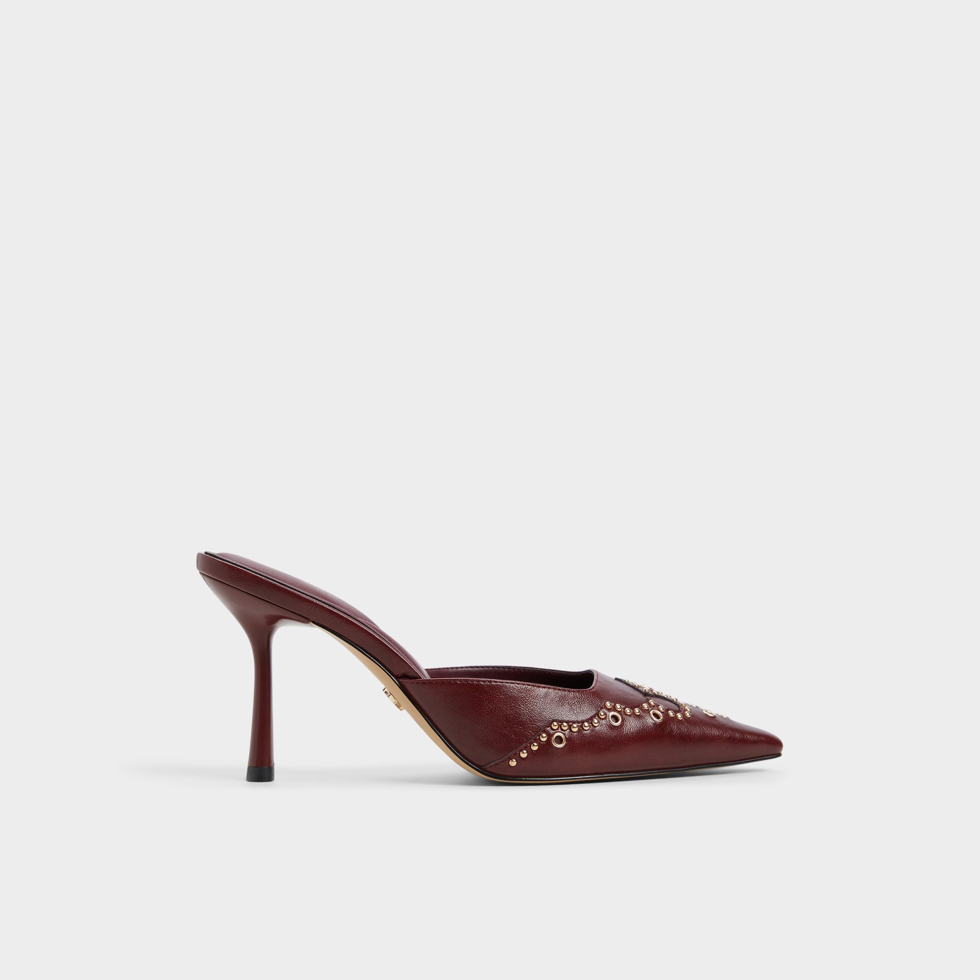 Main View of Dark Red Amarilla Heeled mule for Womens