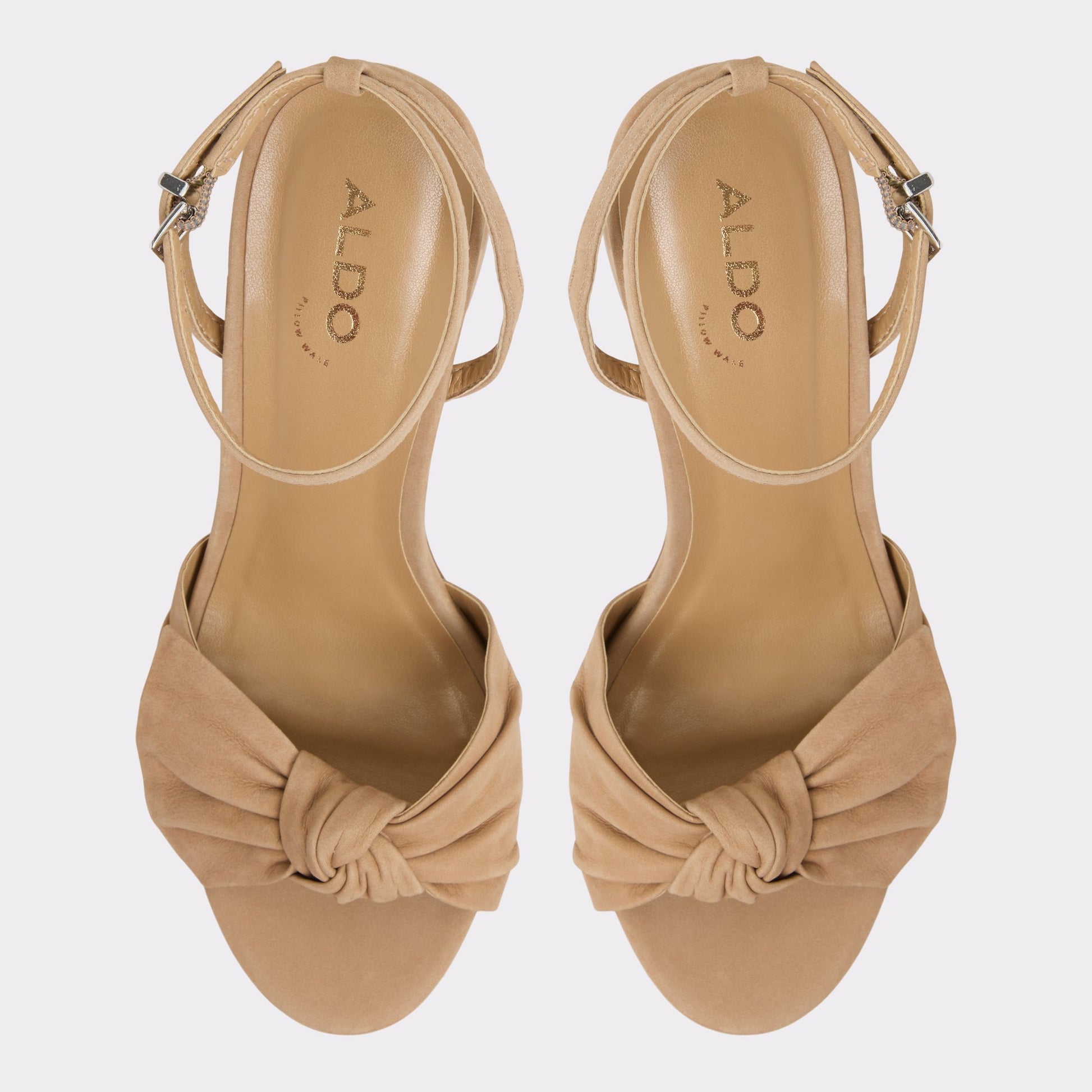 Top-down view of the Other Green Angelknot Strappy heeled sandal
