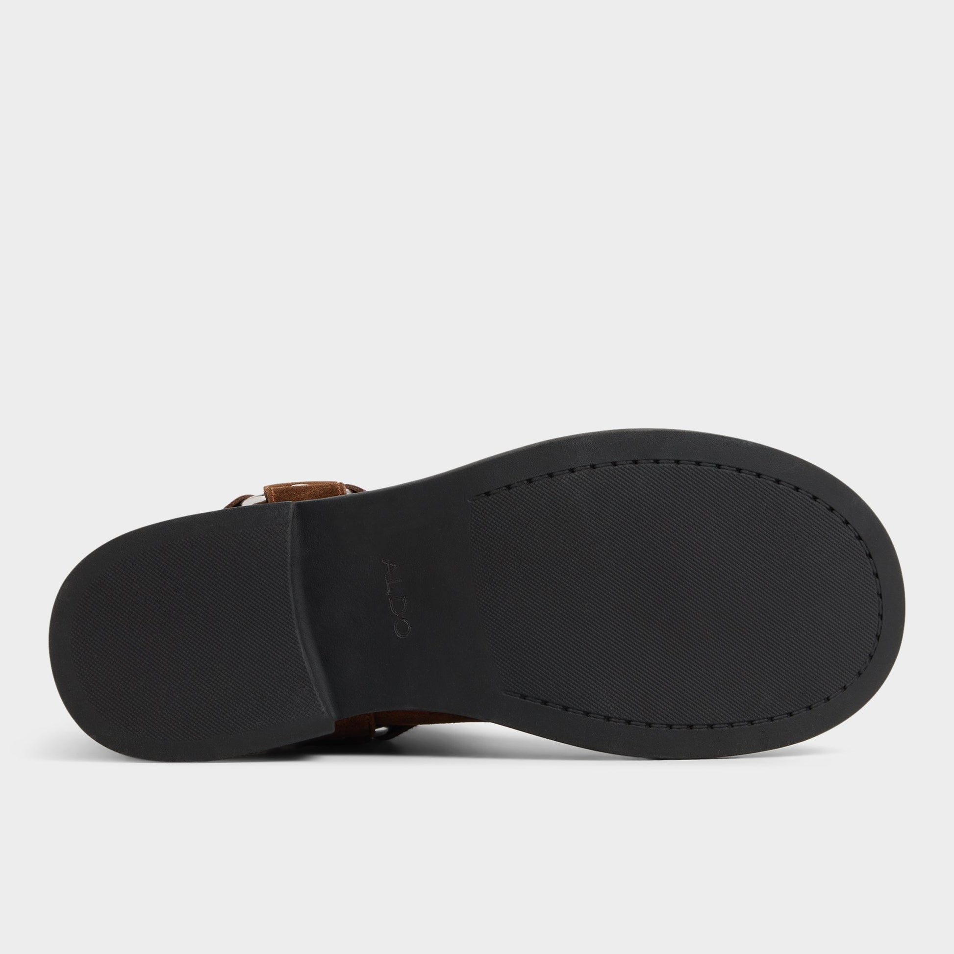 View of Brown Notorious Motorcycle ankle boot's sole