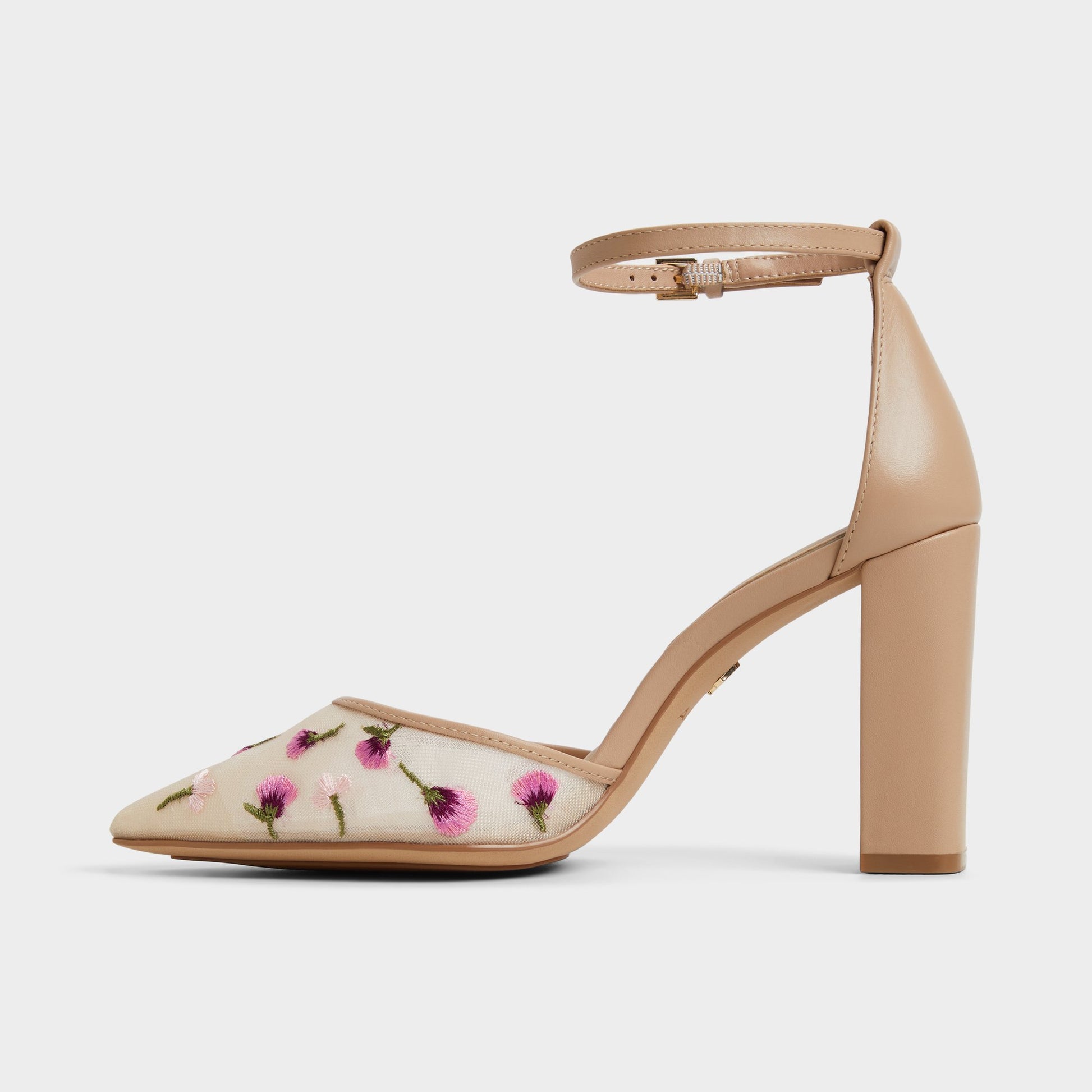 Side view of Multi Faithana Strappy heeled shoe