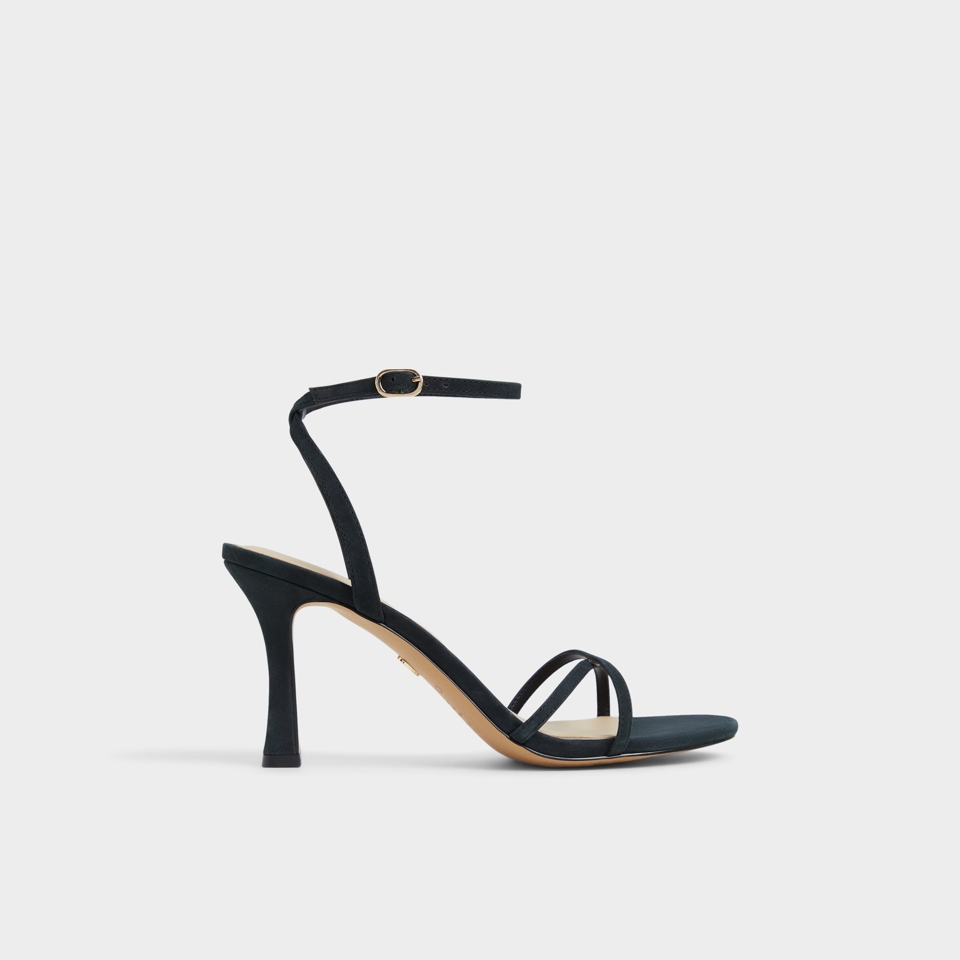 Main View of Black Marbela Strappy heeled sandal for Womens