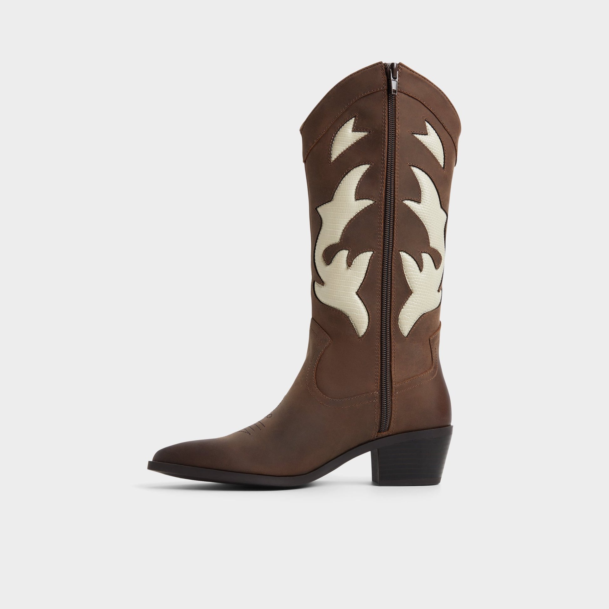 Side view of Royal Brown Nebraska Mid-calf western boot